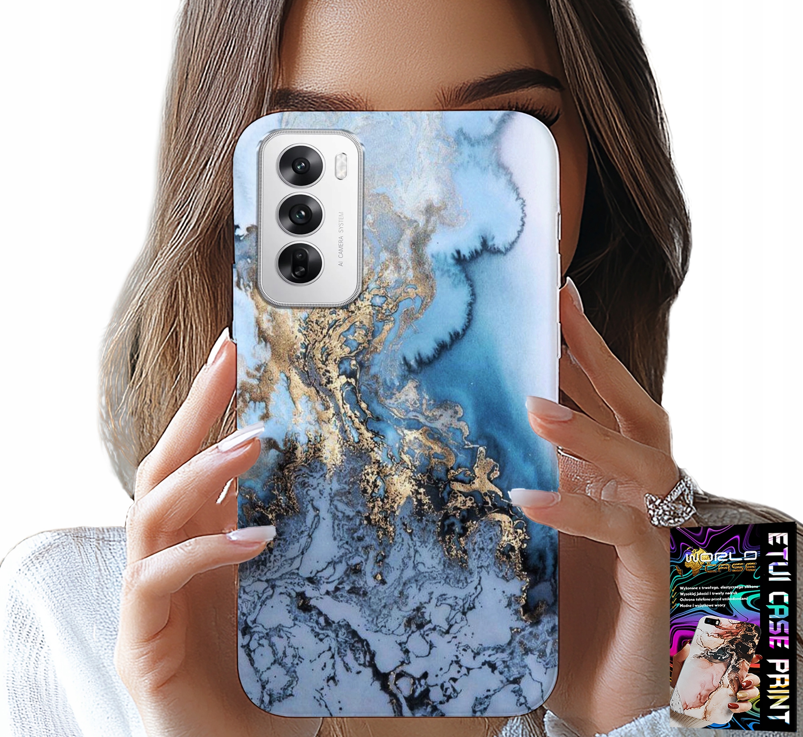 ETUI DO OPPO RENO12 PRO 5G - MARMUREK MARMURKI DAMSKIE WZORY +FOLIA