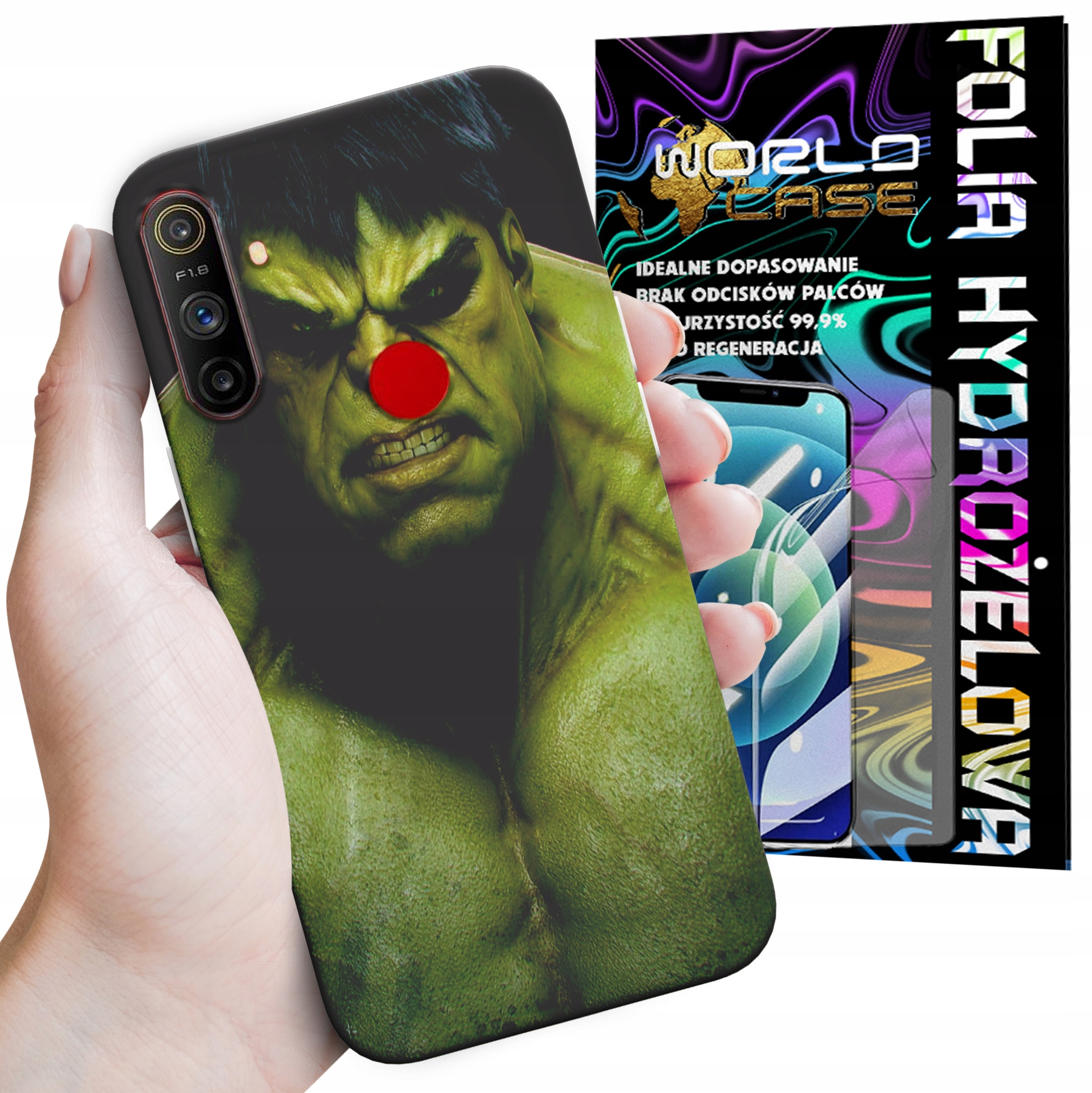 ETUI DO REALME C3 - HULK AVENGERS SPIDERMAN MARVEL + FOLIA