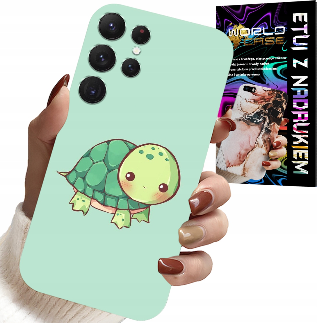 ETUI DO SAMSUNG GALAXY S23 Ultra - SŁODKIE ŻÓŁWKI WZORY DLA DZIECI + FOLIA