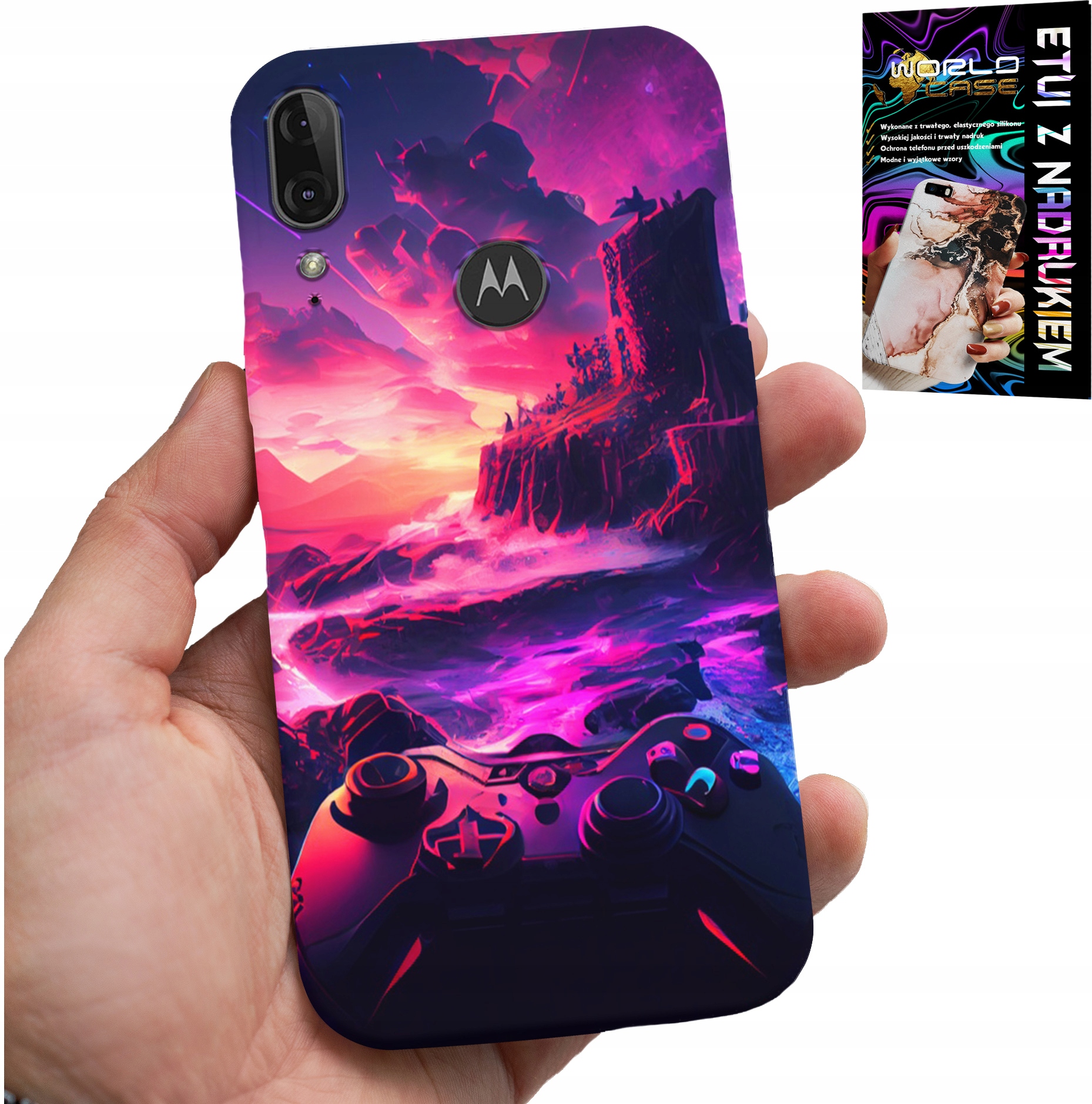ETUI DO MOTOROLA MOTO E6 PLUS - CASE DLA GRACZA, WZORY Z GIER, PREZENT
