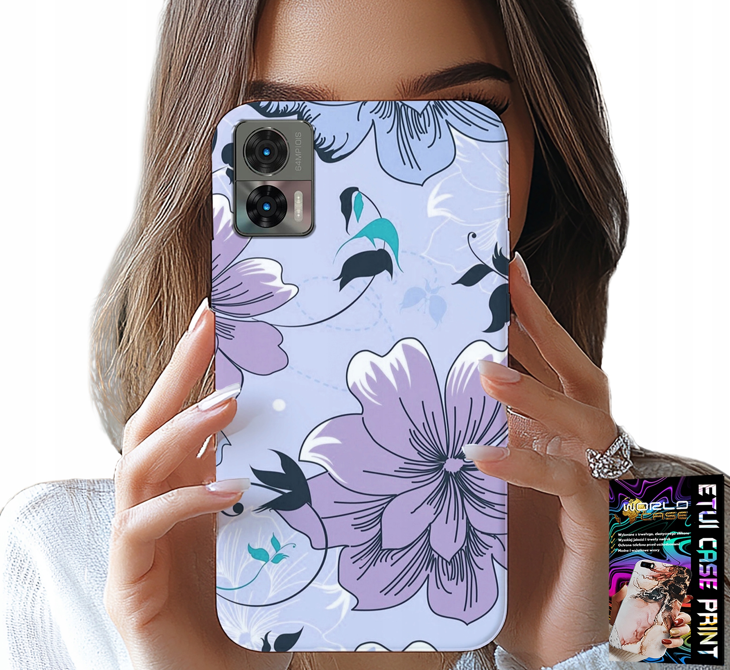 ETUI DO MOTOROLA EDGE 30 NEO - KWIATKI KWIECISTE MODNE WZORY PLECKI