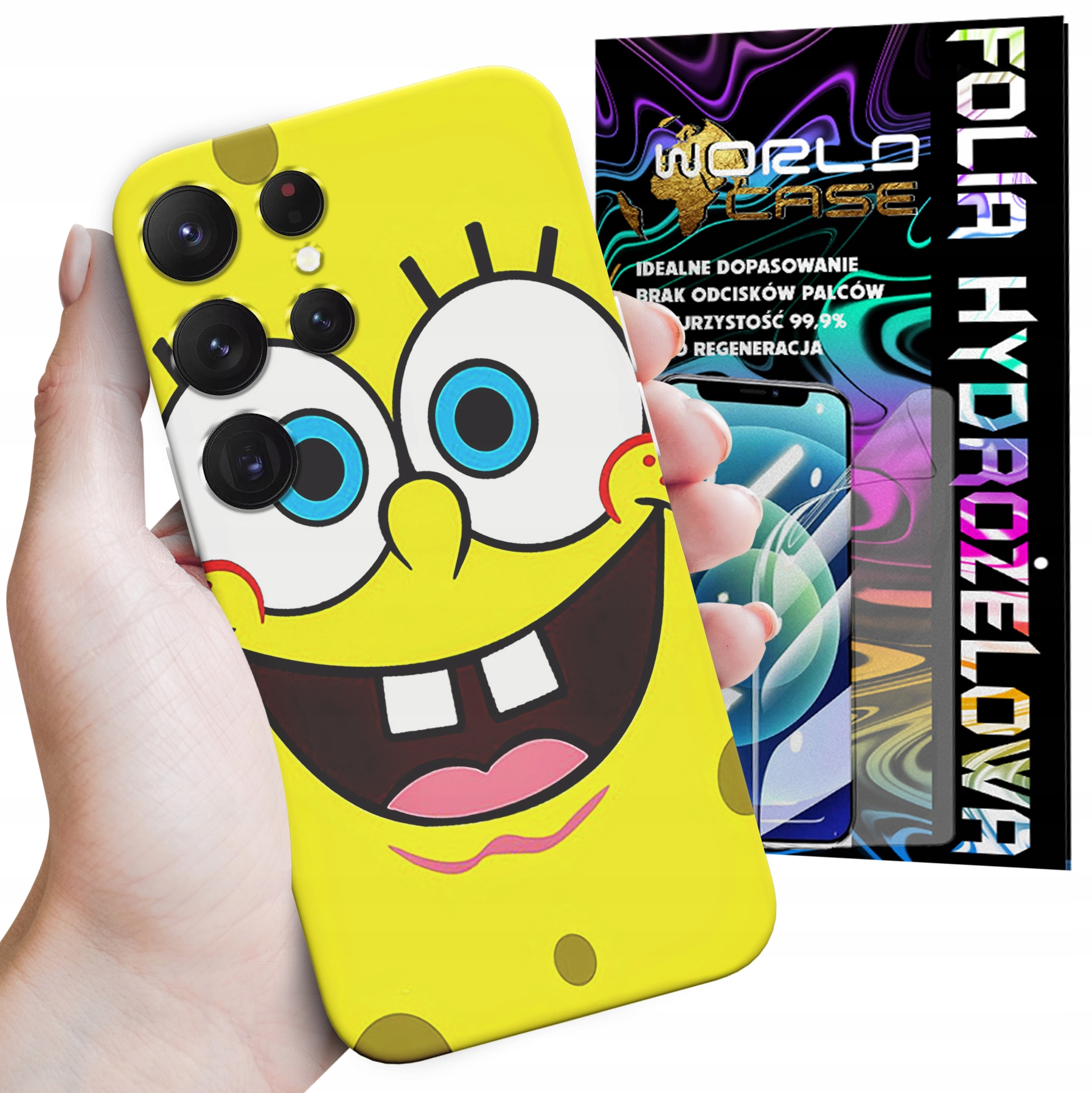ETUI CASE DO SAMSUNG S23 ULTRA - SPONGEBOB BAJKI GRY WYBÓR PLECKI + FOLIA