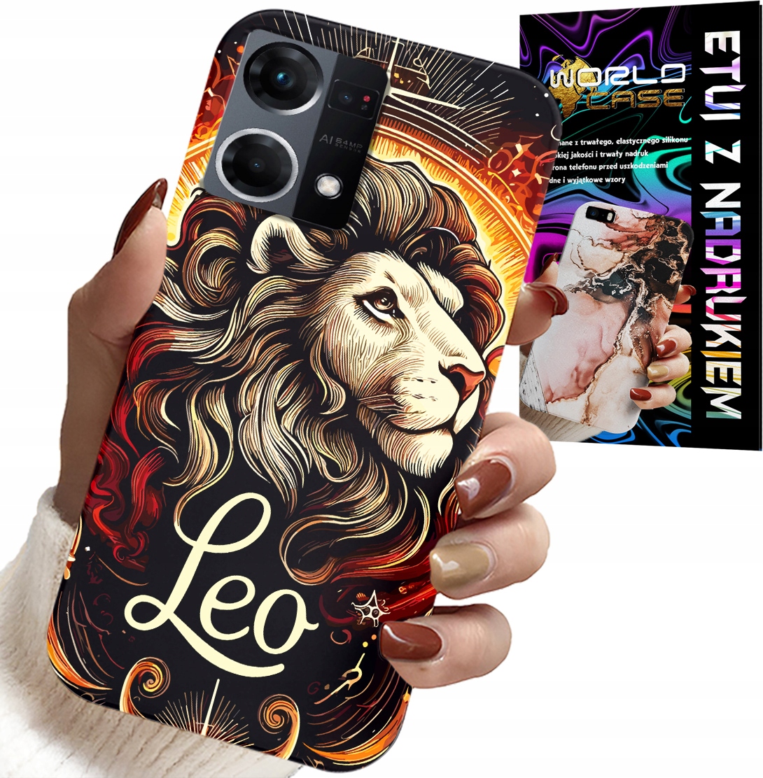 ETUI DO OPPO RENO7 4G - LEW, ZNAK ZODIAKU ASTRONOMIA, CASE + SZKŁO