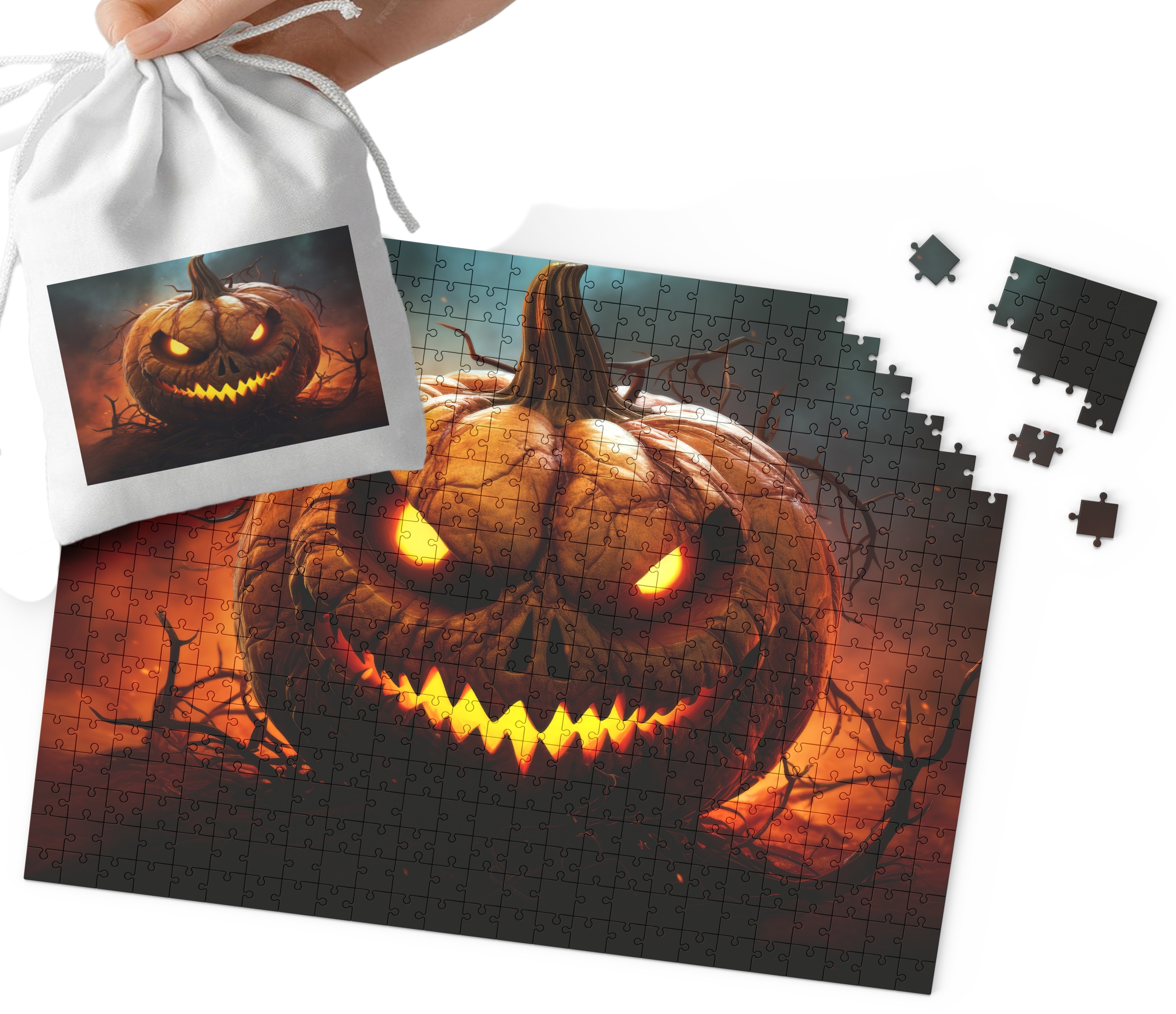 PUZZLE - HALLOWEEN DYNIA ŚWIĘTA ŚWIĄTECZNE WZORY 110EL + WORECZEK