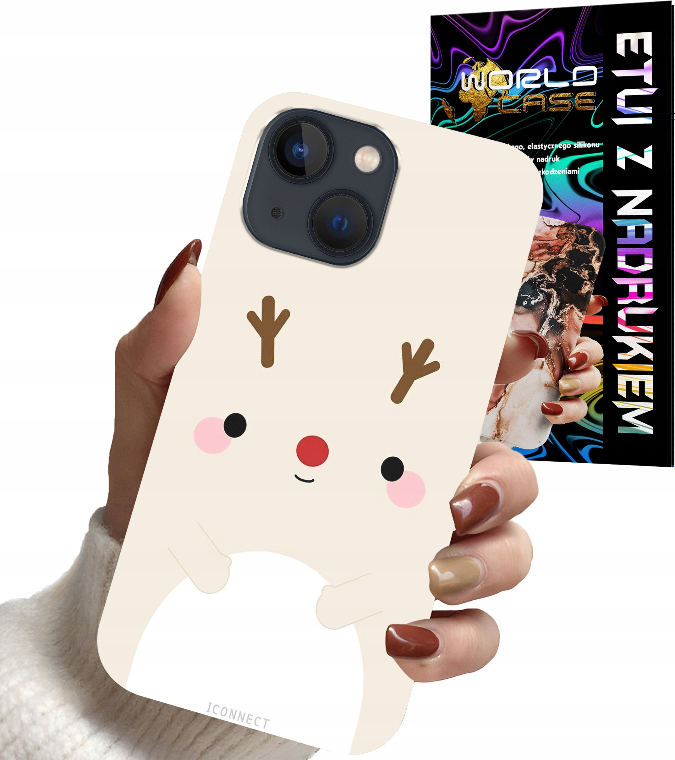 ETUI CASE DO IPHONE 13 MINI - ŚWIĄTECZNE WZORY RENIFER MIKOŁAJ ŚWIĘTA