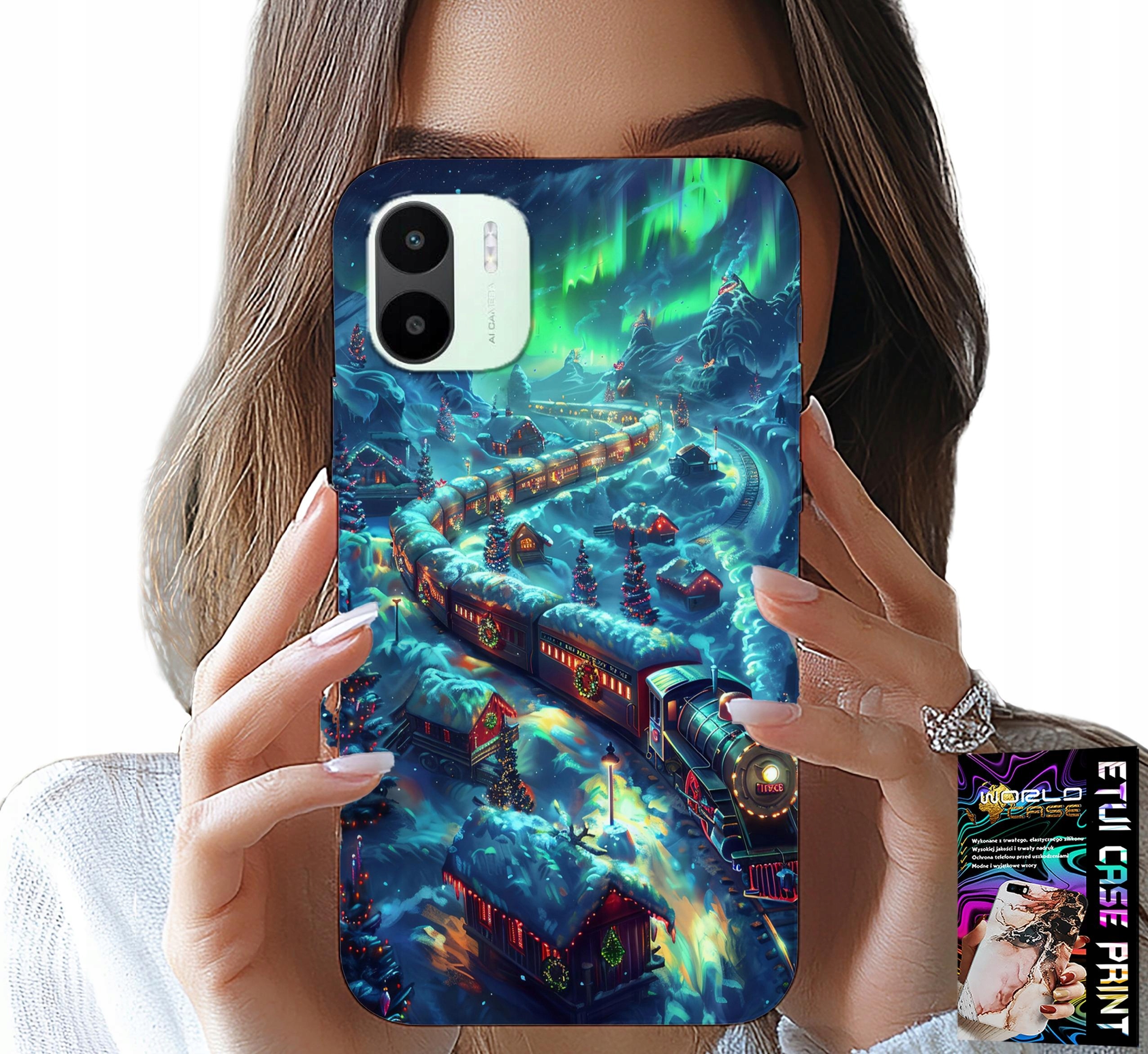 ETUI DO XIAOMI REDMI A1 - POCIĄG, EKSPRES ŚWIĄTECZNY WZORY + SZKŁO