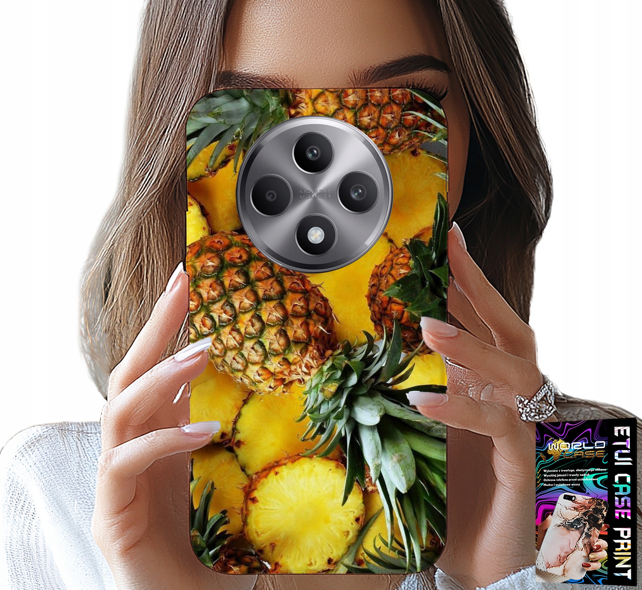 ETUI DO OPPO RENO12 F / 12FS 5G - ANANAS OWOCOWY CASE OBUDOWA + SZKŁO