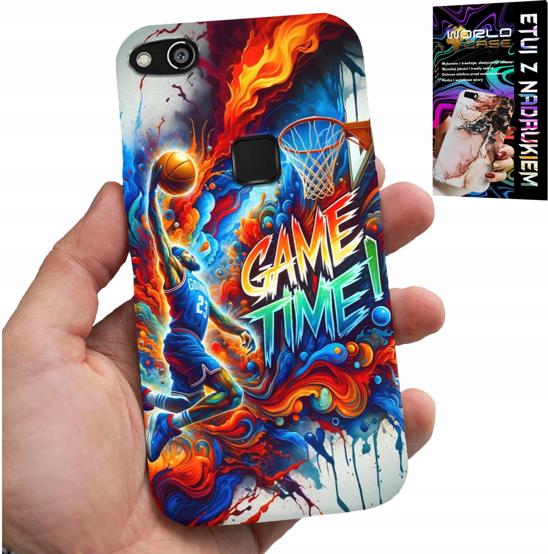 ETUI DO HUAWEI P10 LITE - KOSZYKÓWKA NBA GAME TIME, CASE + SZKŁO