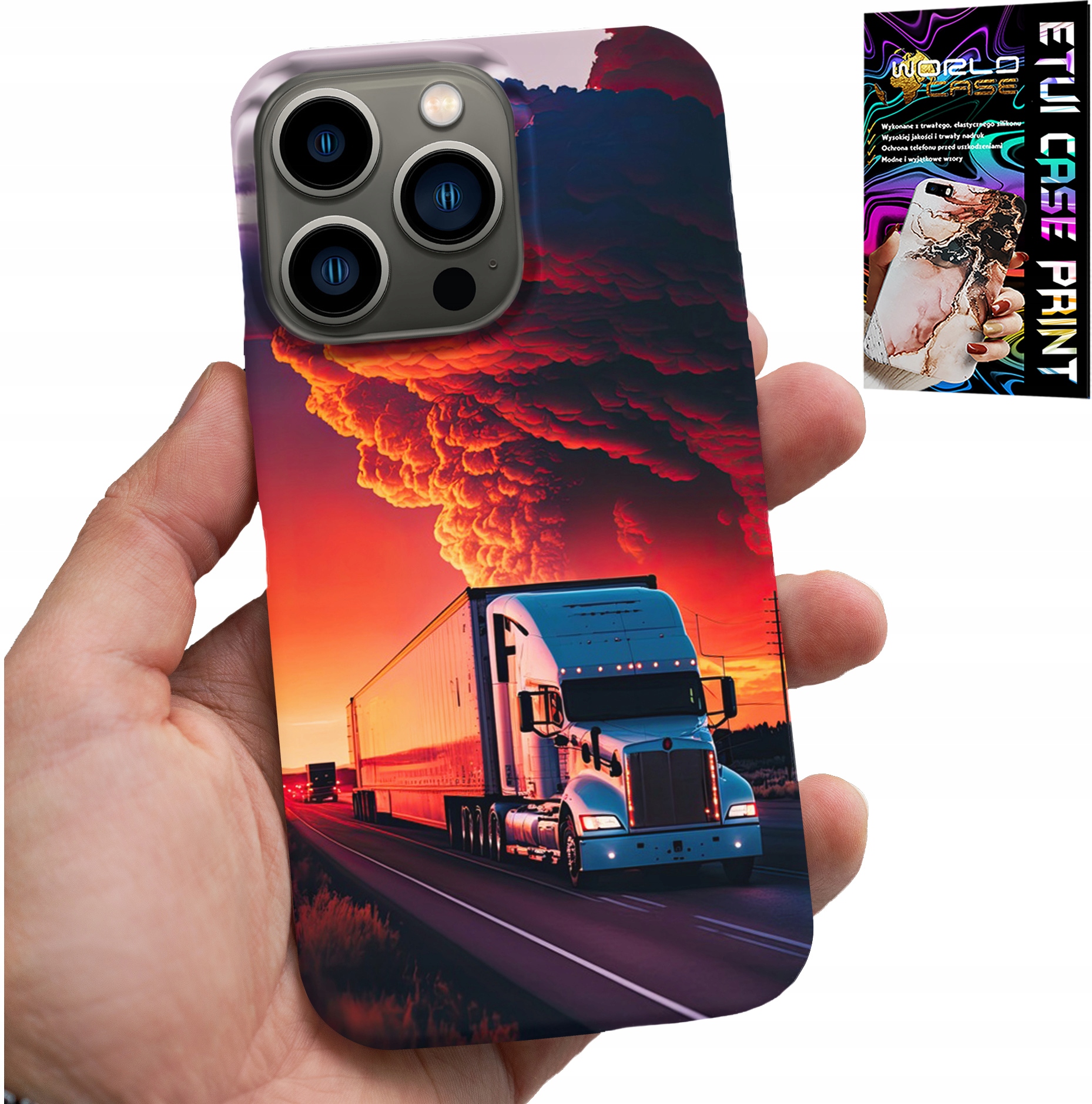 ETUI DO IPHONE 15 PRO - TIR CIĘŻARÓWKA CASE + SZKŁO HARTOWANE