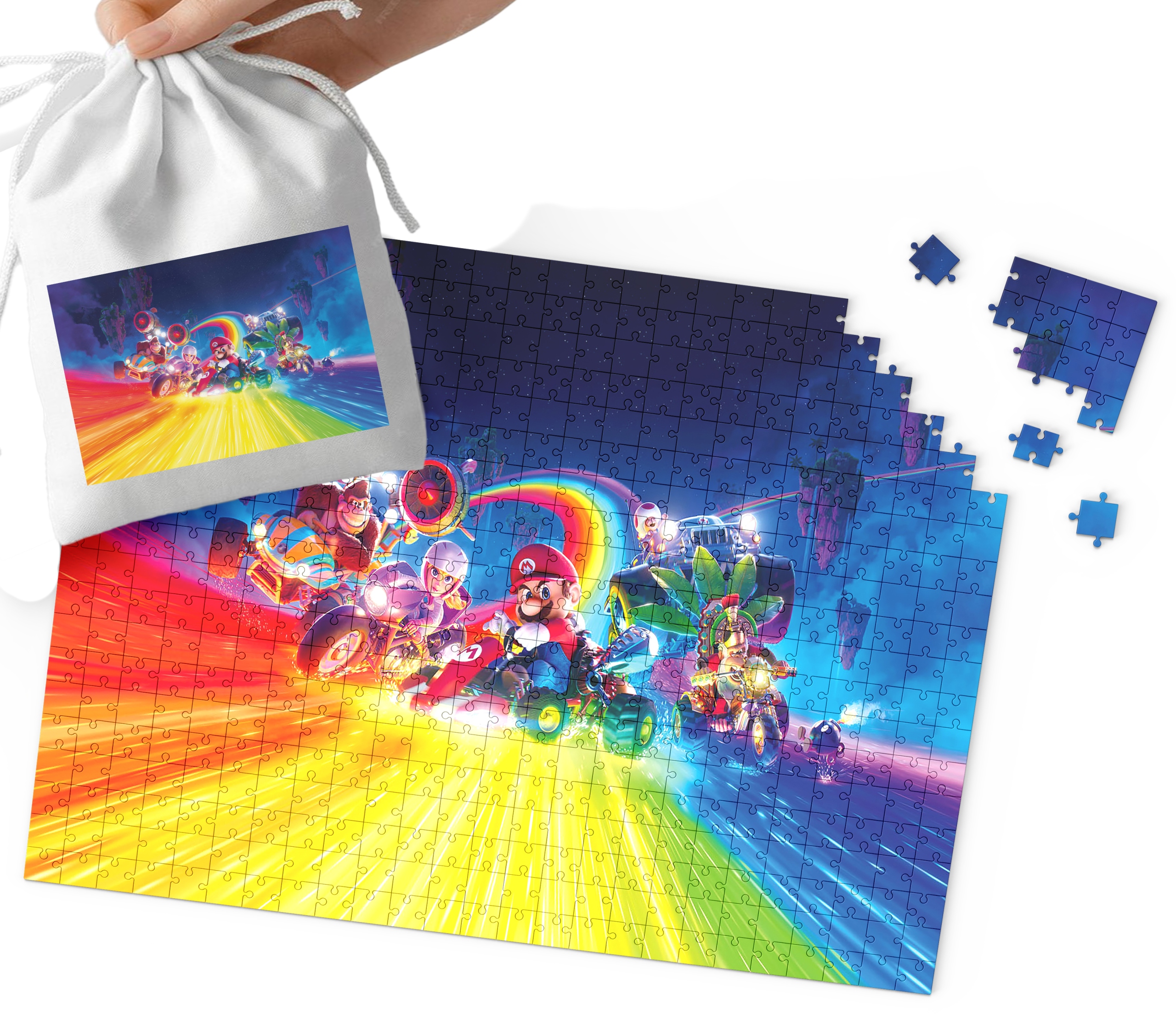 PUZZLE - SUPER MARIO WZORY Z BAJEK I GIER PREZENT NA ŚWIĘTA 192el WORECZEK