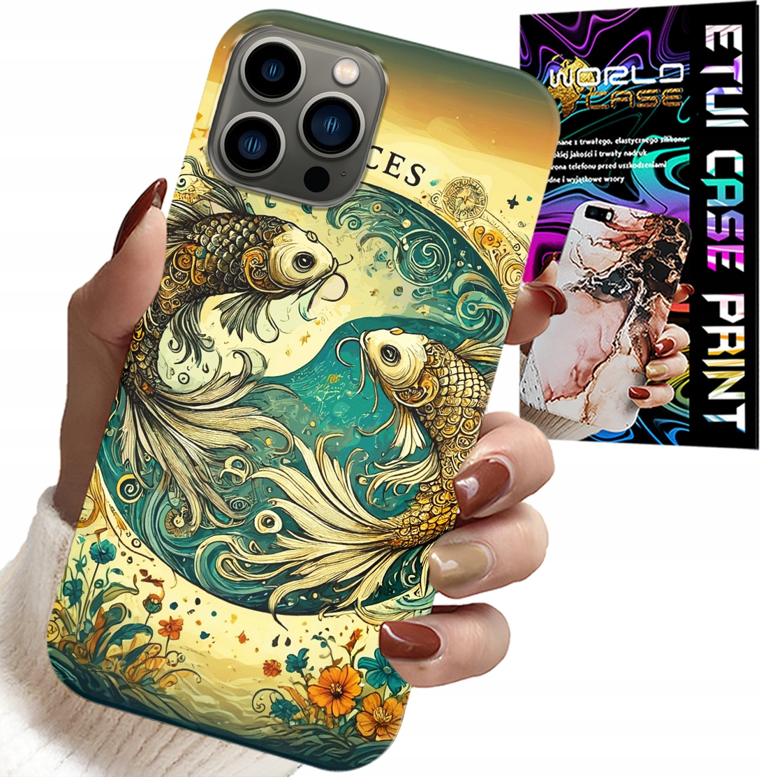 ETUI DO IPHONE 13 PRO MAX - ZNAK ZODIAKU, RYBA ASTRONOMIA + FOLIA