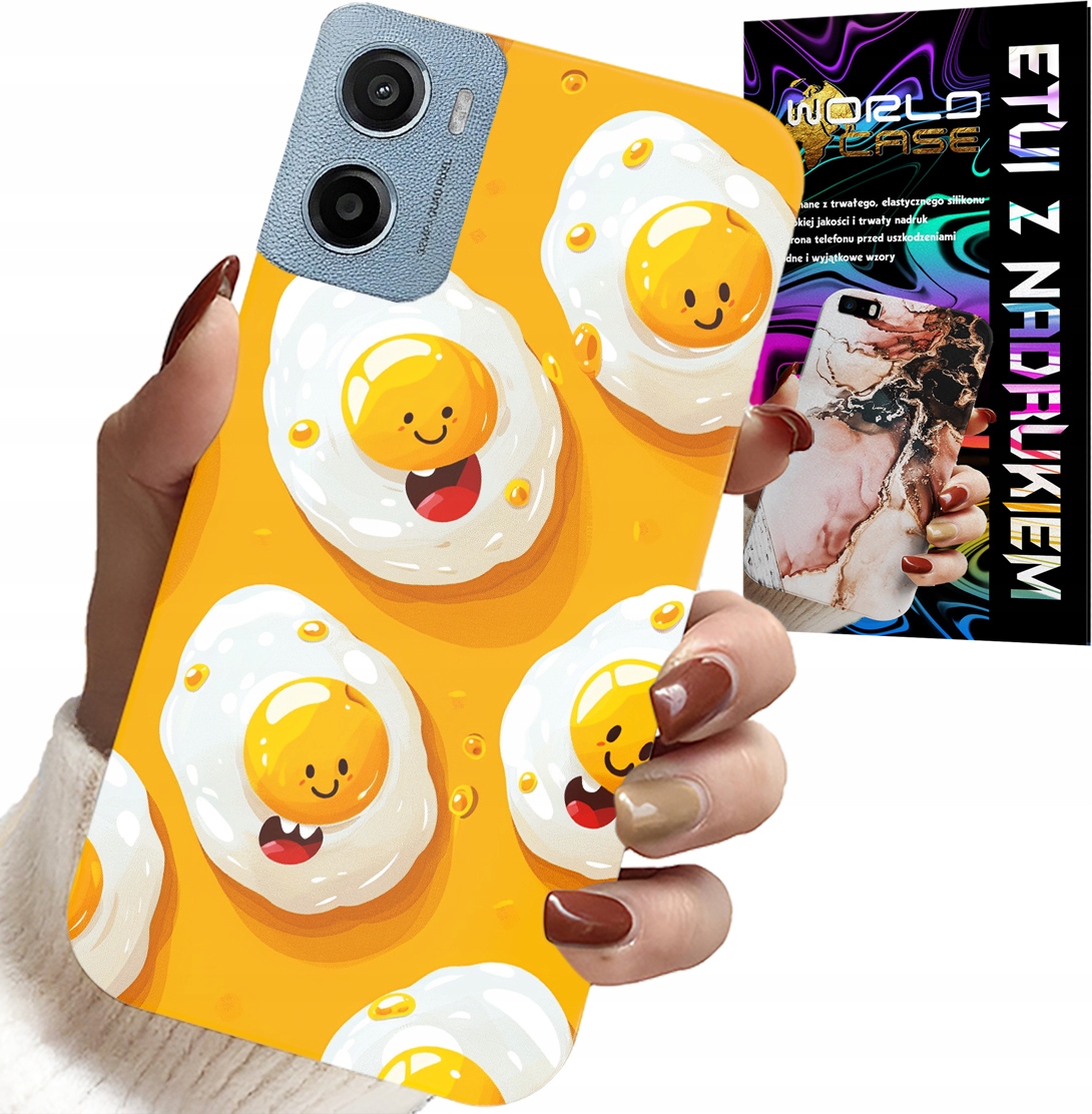 ETUI DO MOTOROLA E15 / G05 - SŁODKIE UŚMIECHNIĘTE JAJKA CASE + FOLIA