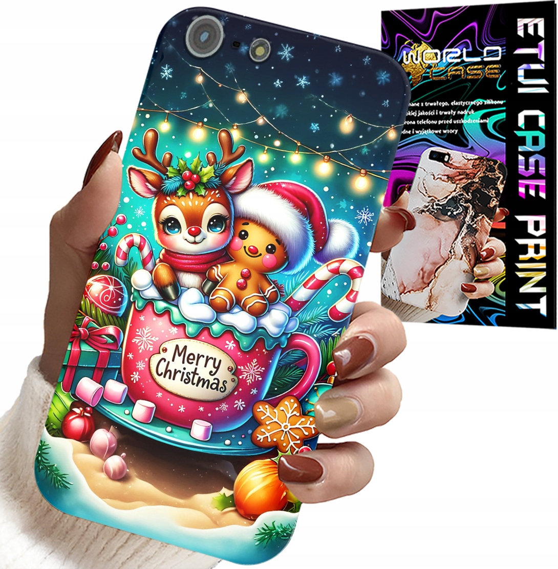 ETUI DO IPHONE 5 / 5S / 5C - RENIFER Z PIERNIKIEM MERRY CHRISTMAS