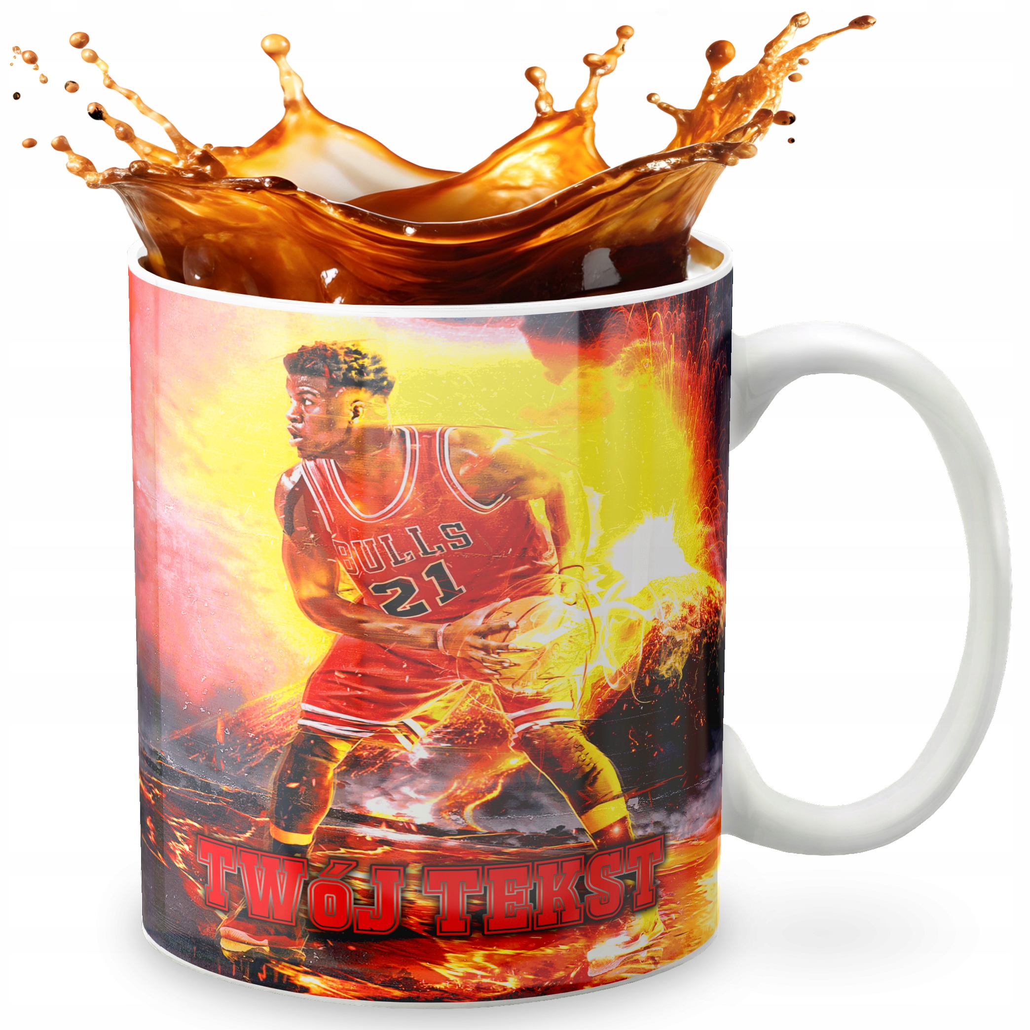 KUBEK 330ml GRAFIKA PREZENT ŚWIĘTA WZÓR - KOSZYKÓWKA SPORT + IMIĘ