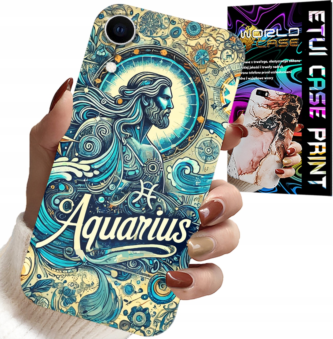 ETUI DO IPHONE XR - ZNAK ZODIAKU, WODNIK, ASTRONOMIA PLECKI