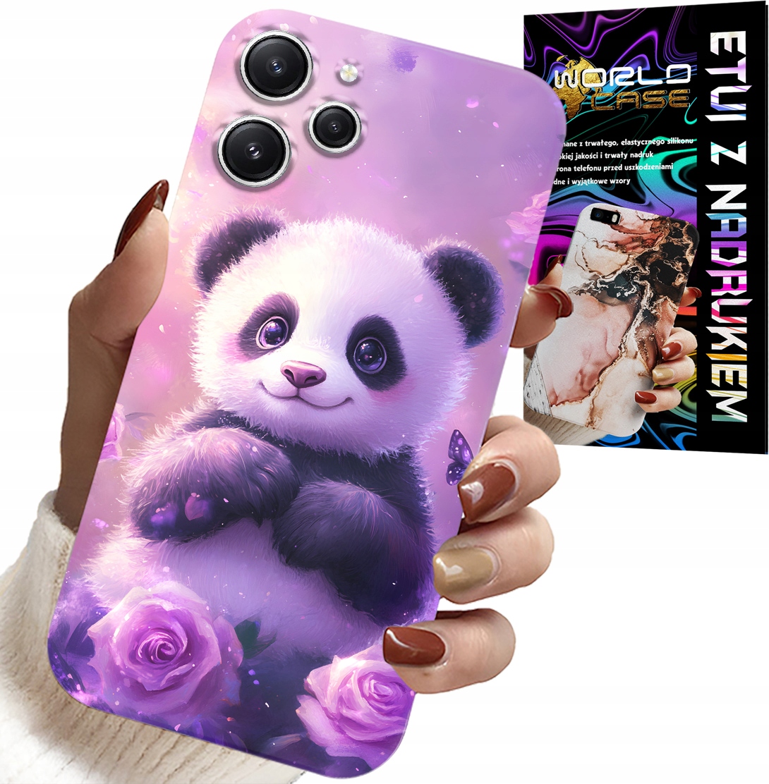 ETUI DO XIAOMI REDMI 12 4G - SŁODKA PANDA WZORY DLA DZIECI + SZKŁO
