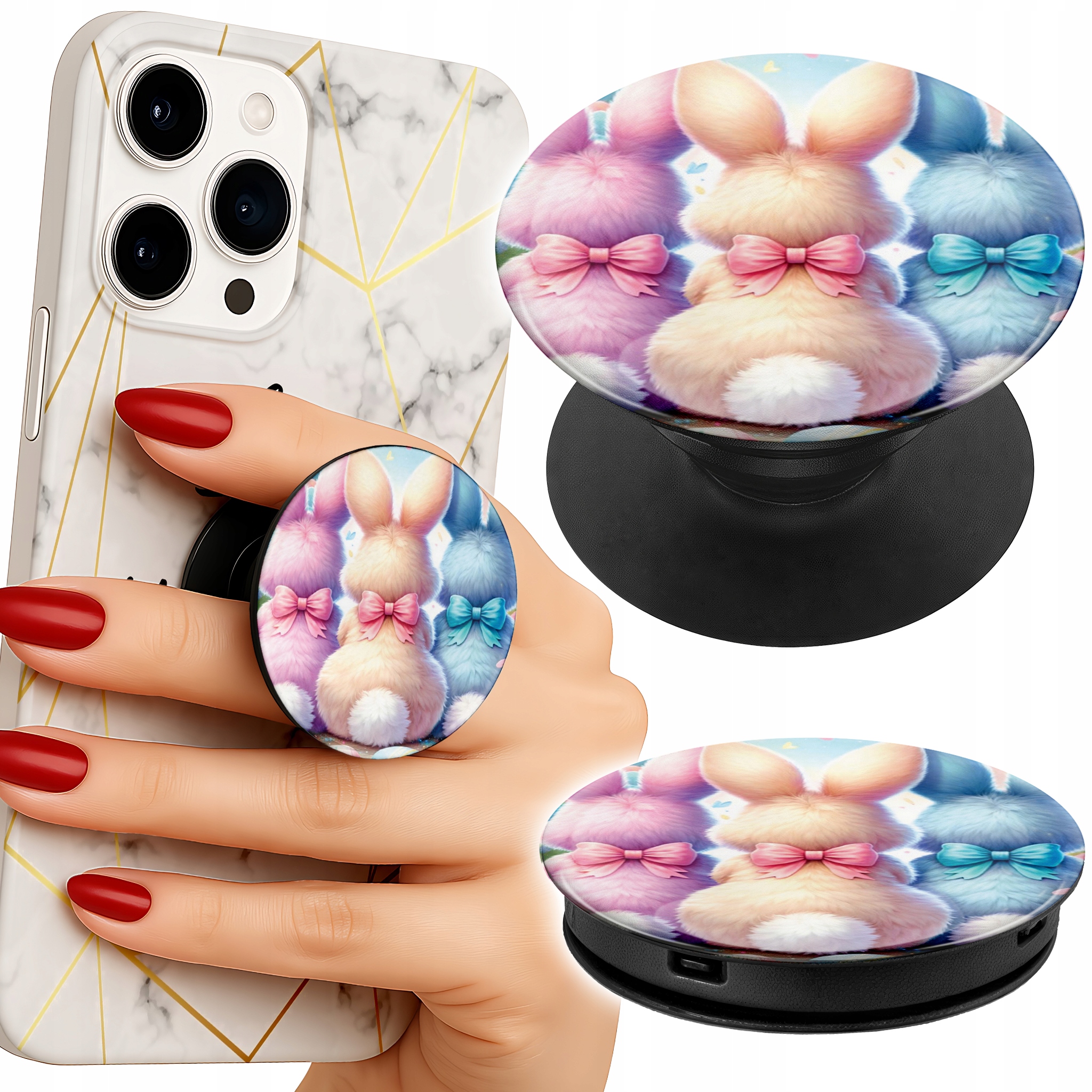Uchwyt do telefonu Popsocket na palce/stojak ŚWIĄTECZNE, KRÓLIK, WIELKANOC