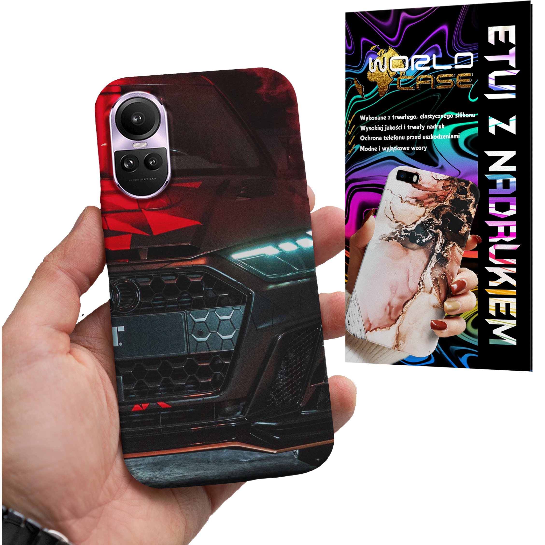ETUI CASE DO OPPO RENO 10 PRO 5G - AUDI AUTO FAN WZORY MERCEDES ITP