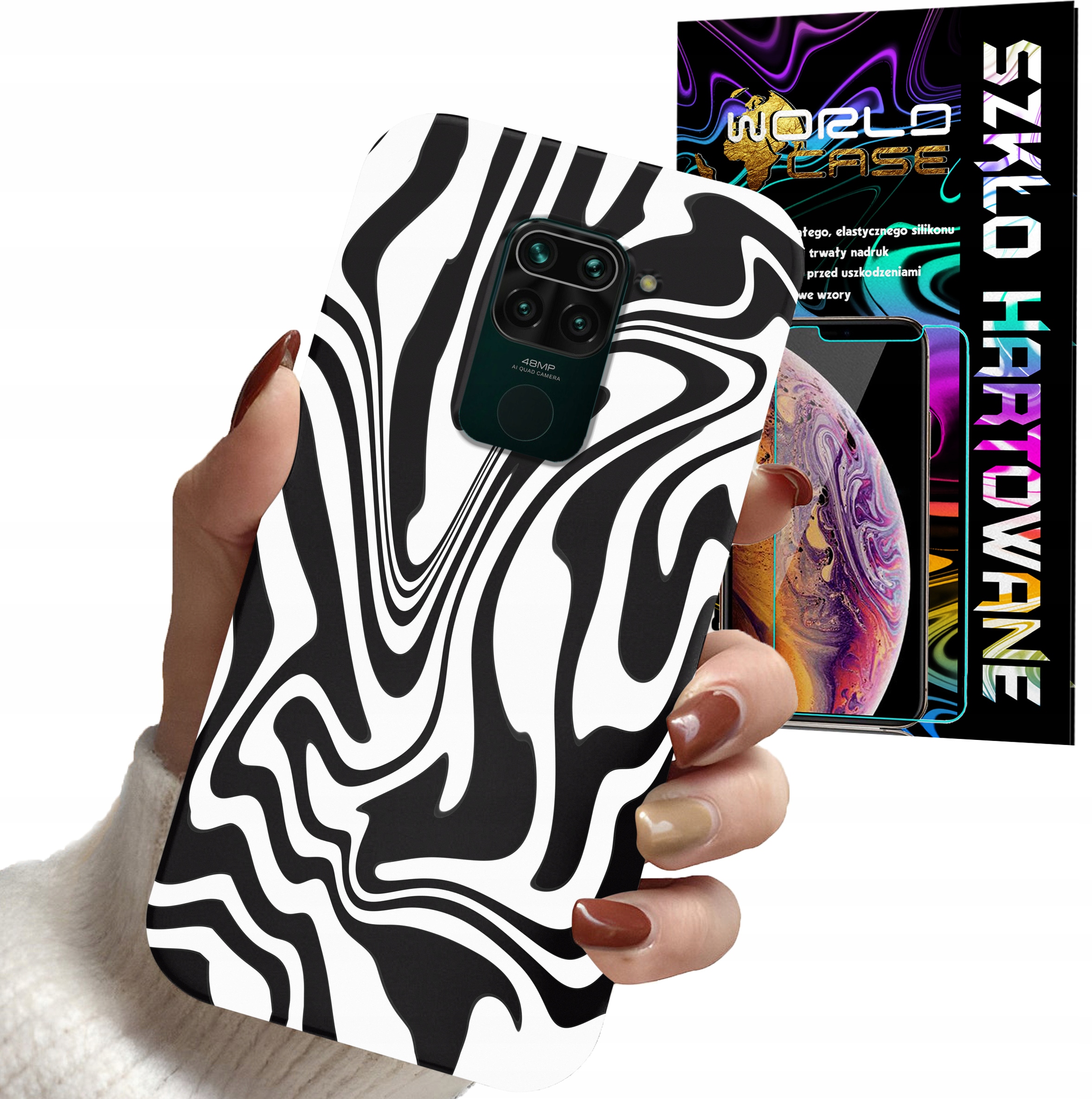 ETUI DO XIAOMI NOTE 9 PRO - ABSTRAKCJA ZEBRA MODNE WZORY DLA KOBIET +SZKŁO