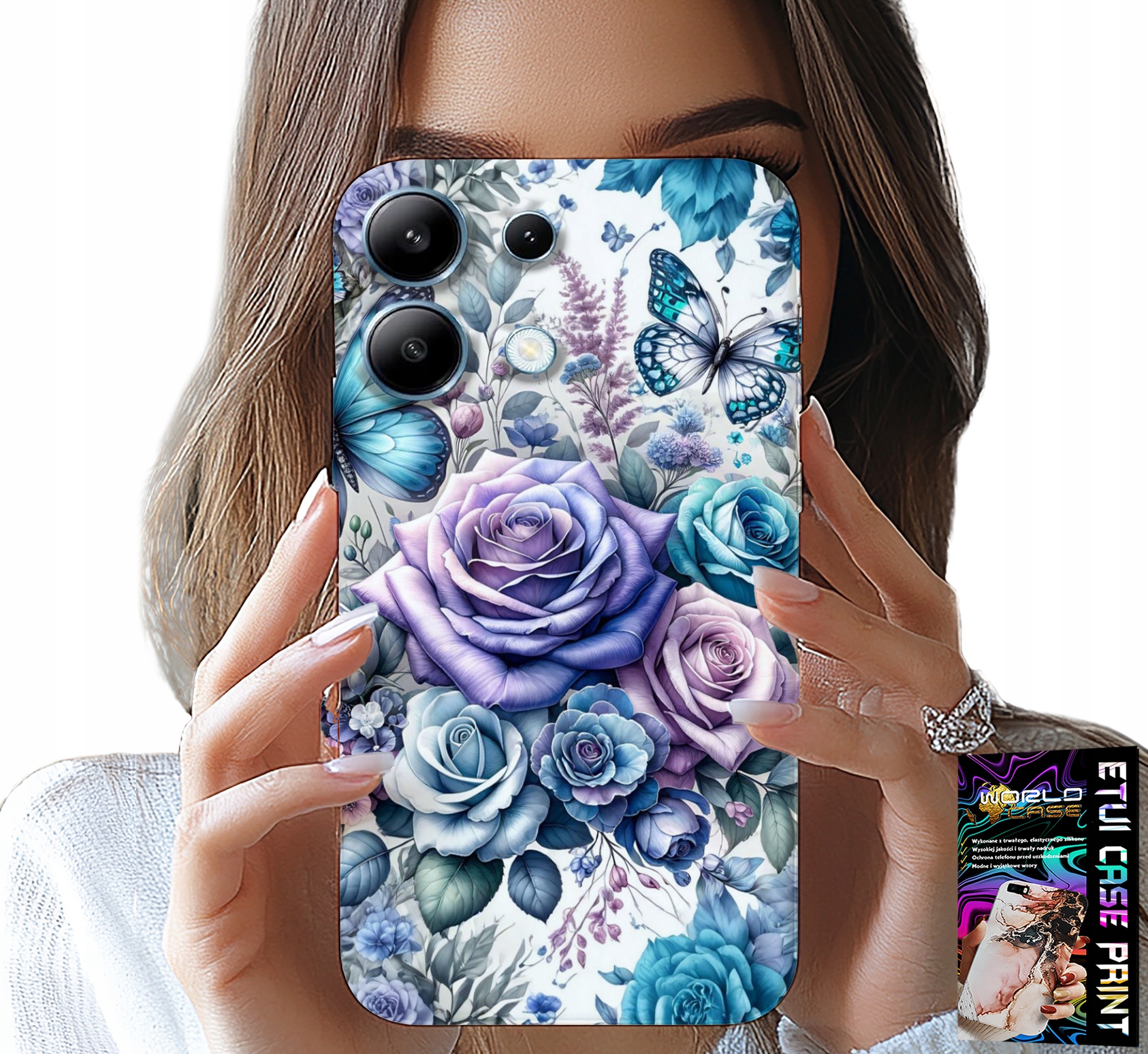 ETUI DO XIAOMI NOTE 14S - KWIECISTE WZORY RÓŻEKWIATKI CASE + SZKŁO