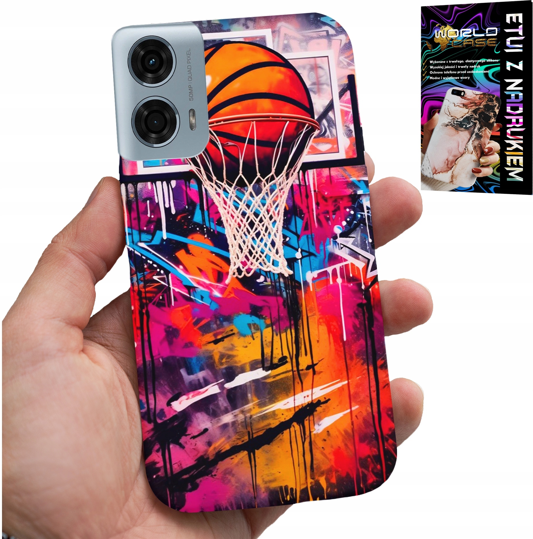 ETUI DO MOTOROLA G34 5G - KOSZYKÓWKA NBA ULICZNE GRAFFITI KOSZ FAN