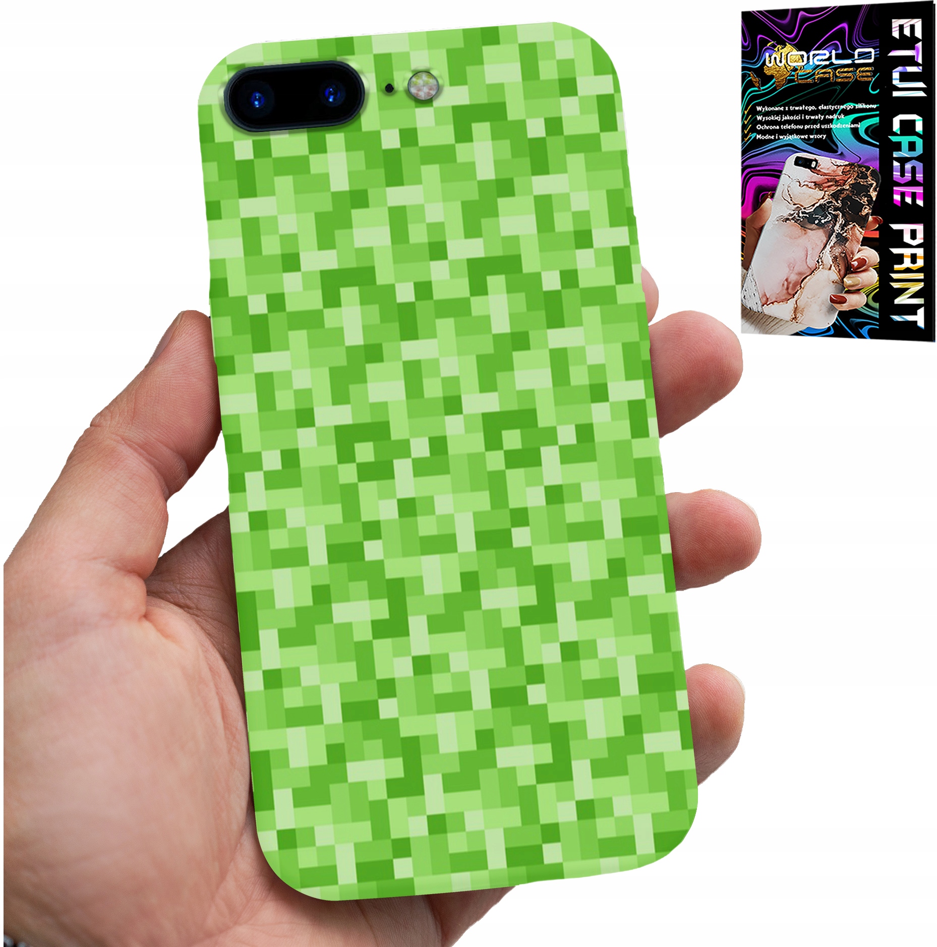 ETUI DO IPHONE ( 7 PLUS ) - WZORY Z GIER Z GRY PIKSEL PIKSELE PLECKI