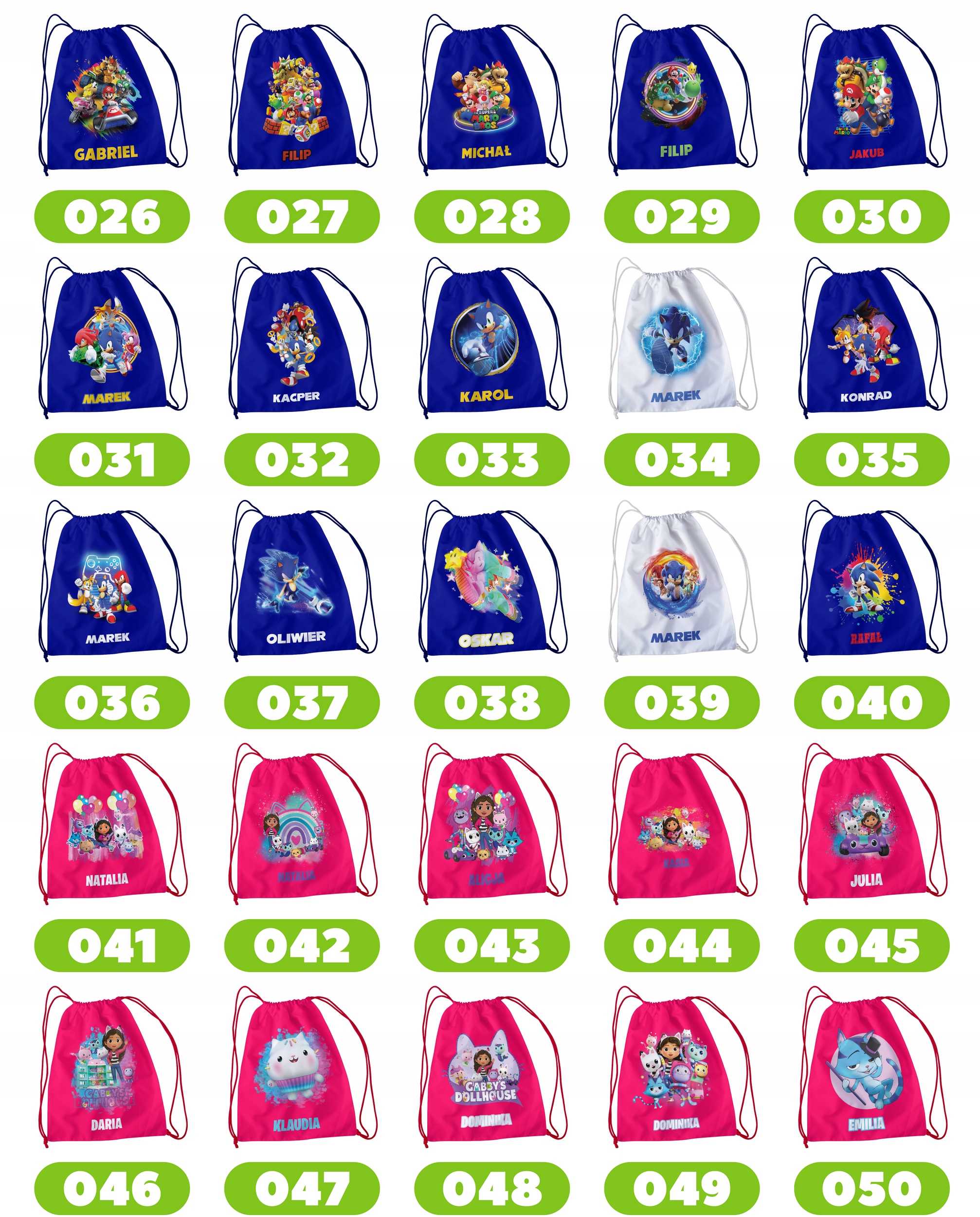 WOREK PLECAK SPORTOWY NA WF DLA DZIECI - SUPER ZINGS + IMIĘ! BAJKA THINGS