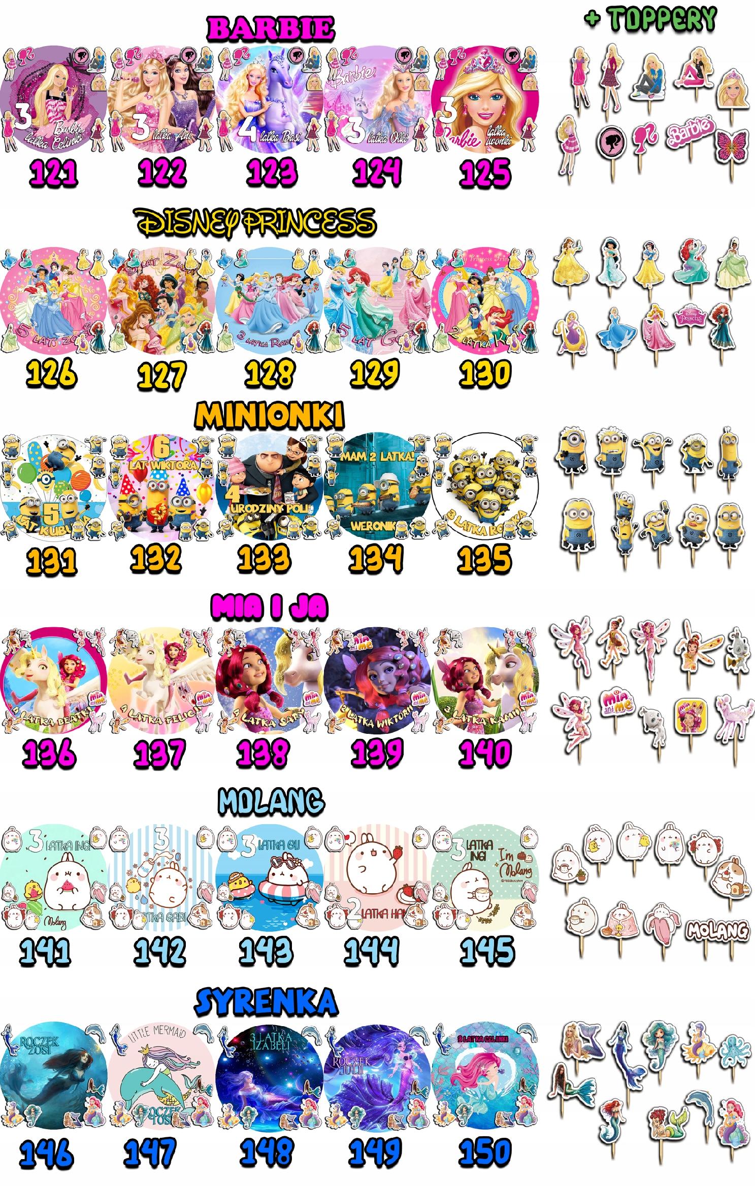 ZESTAW OPŁATEK NA TORT 20CM + TOPPERY PAPIEROWE - MYSZKA MIKI MINI 15CM 18