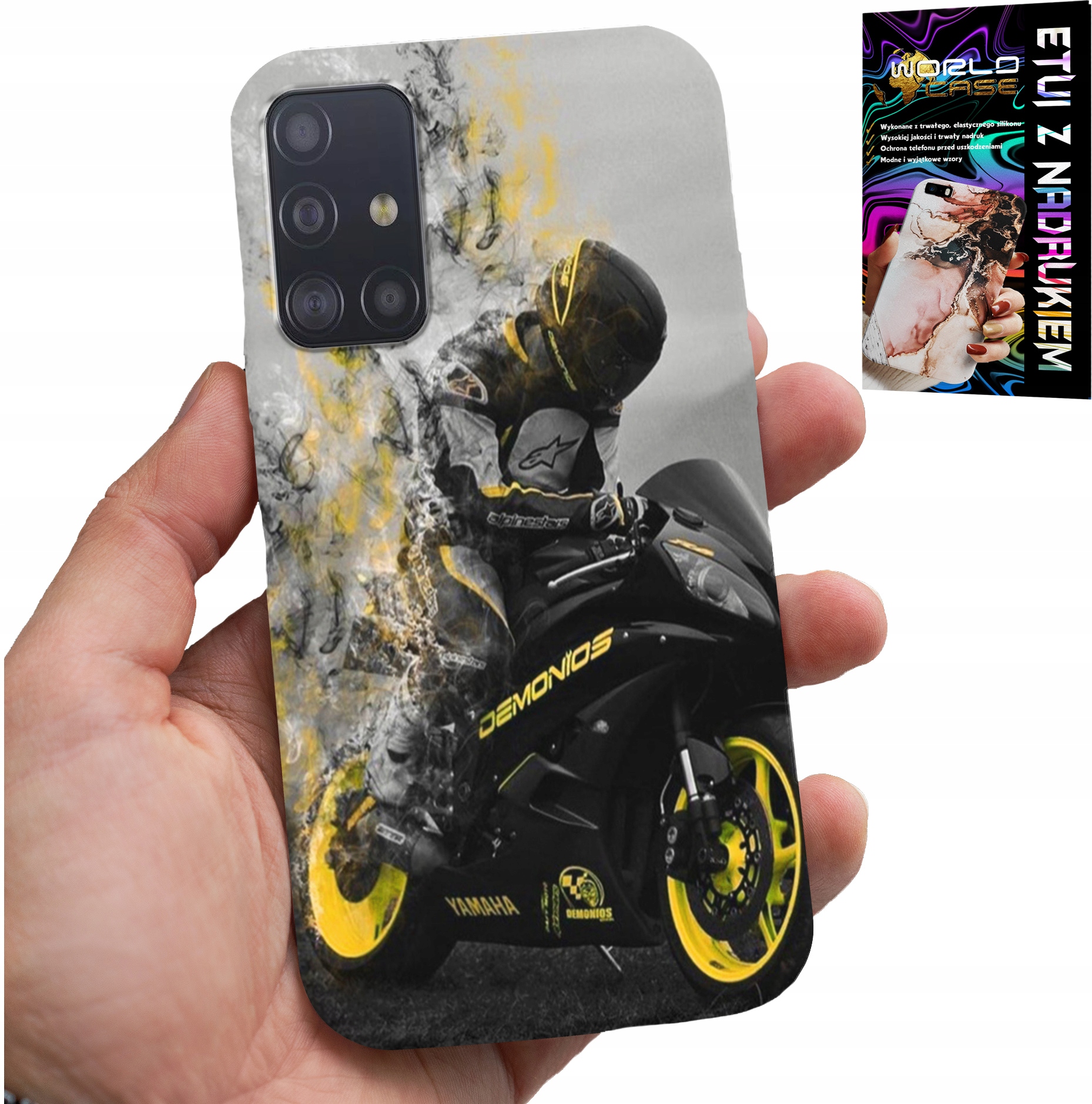 ETUI DO SAMSUNG GALAXY A71 - MOTOR MOTOCYKLE FAN WIELE WZORÓW PLECKÓW