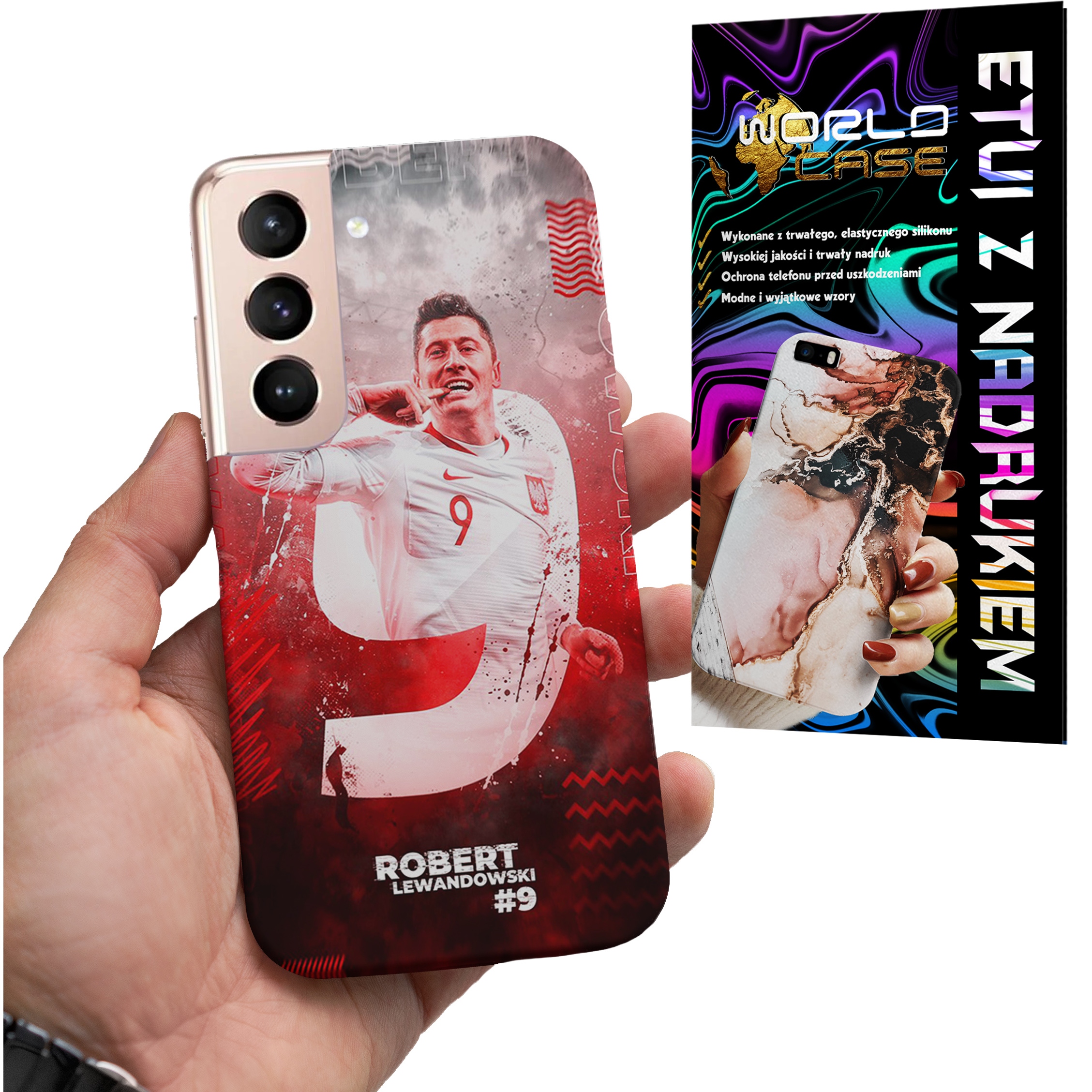 ETUI CASE DO SAMSUNG S22 - FC BARCELONA LEWANDOWSKI PIŁKARSKIE WZORY