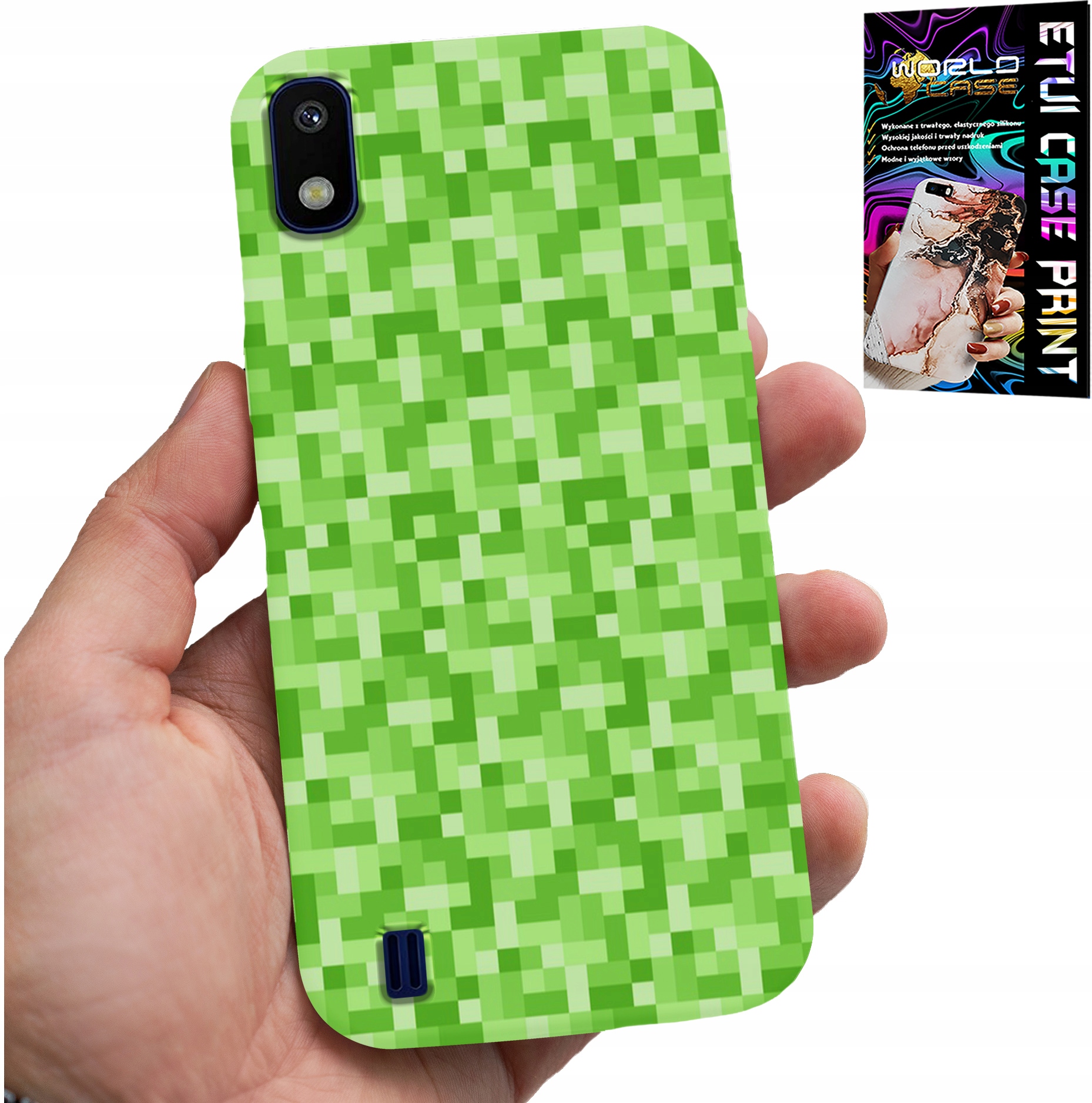 ETUI DO SAMSUNG A10 - WZORY Z GIER Z GRY PIKSEL PIKSELE PLECKI