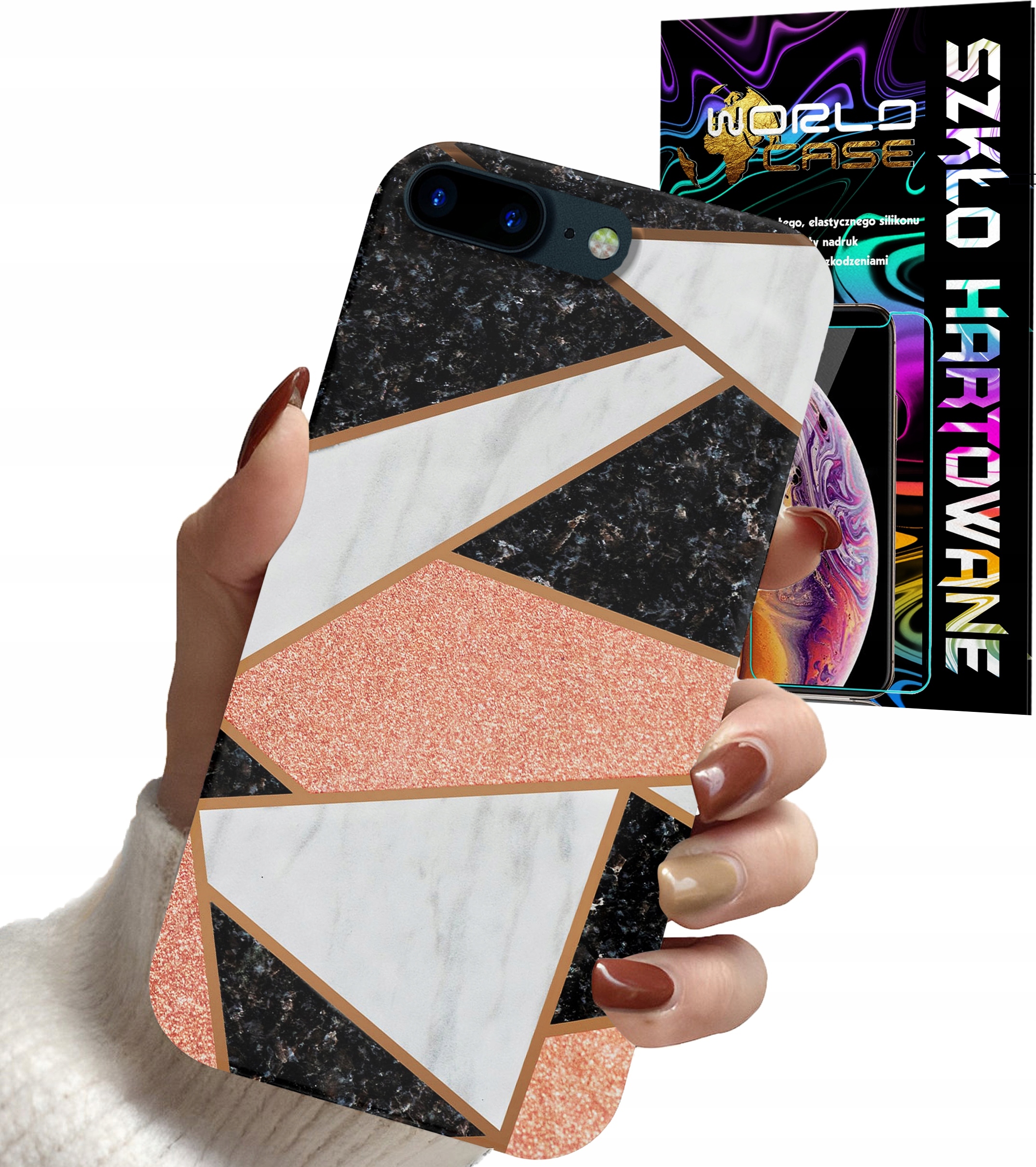 ETUI DO IPHONE 7+ 8+ plus - ELEGANCKIE MODNE WZORY DLA KOBIET + SZKŁO