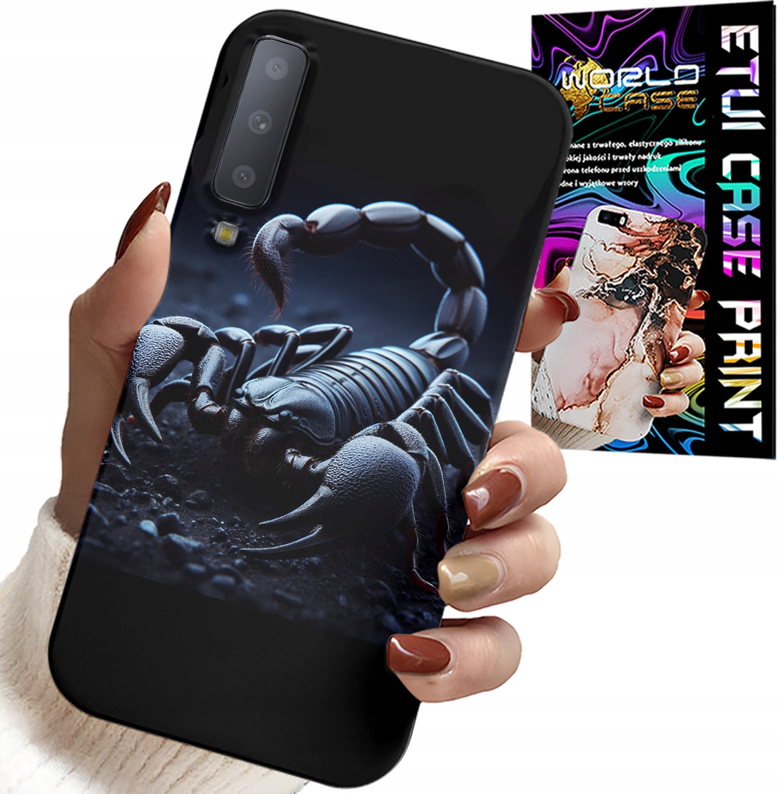 ETUI DO SAMSUNG A7 2018 - SKORPION, SKORPIONY + FOLIA HYDROŻELOWA