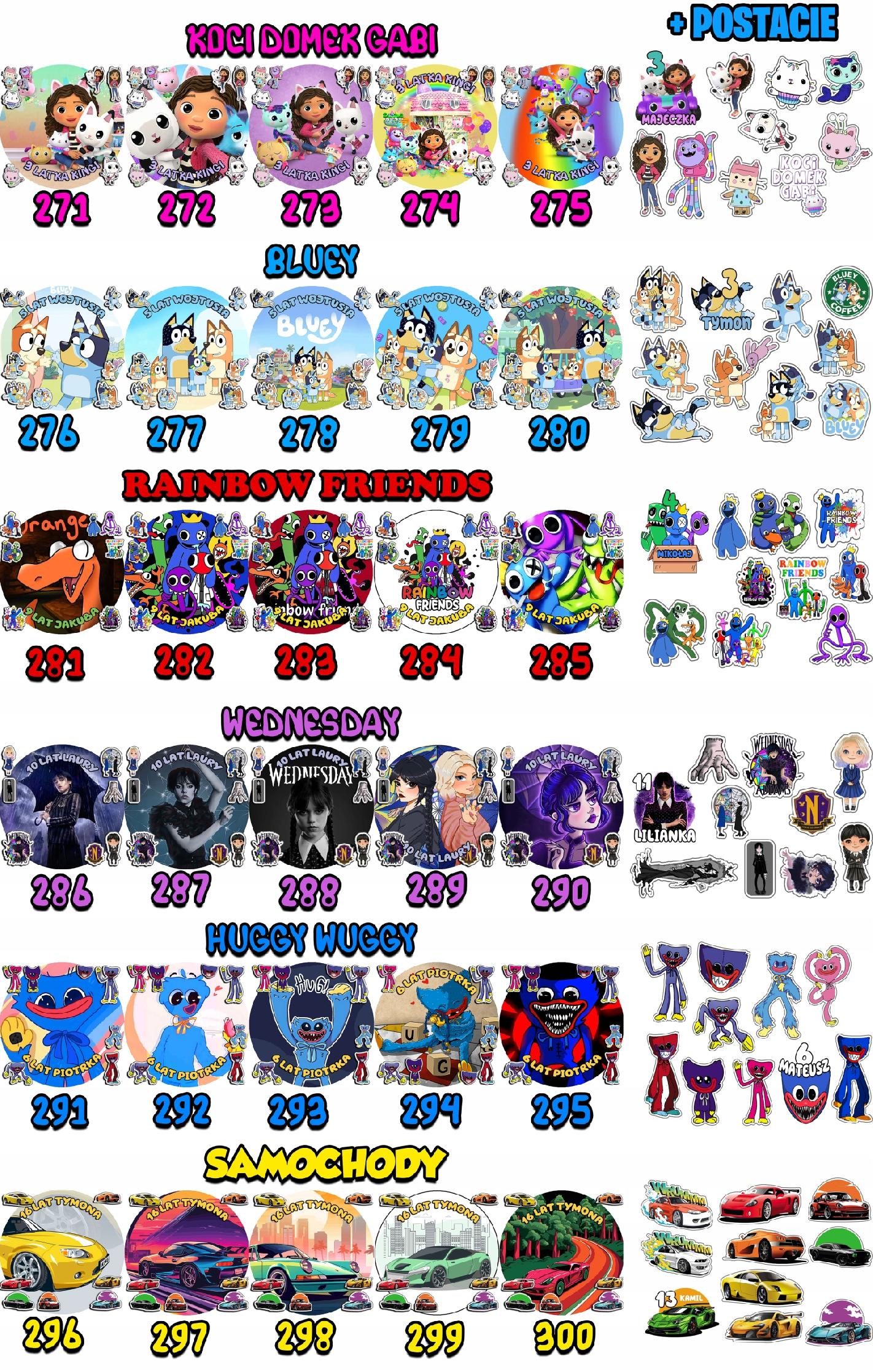 ZESTAW OPŁATEK NA TORT 30CM + 17 POSTACI - KOTEK HELLO + IMIĘ 24CM 26CM