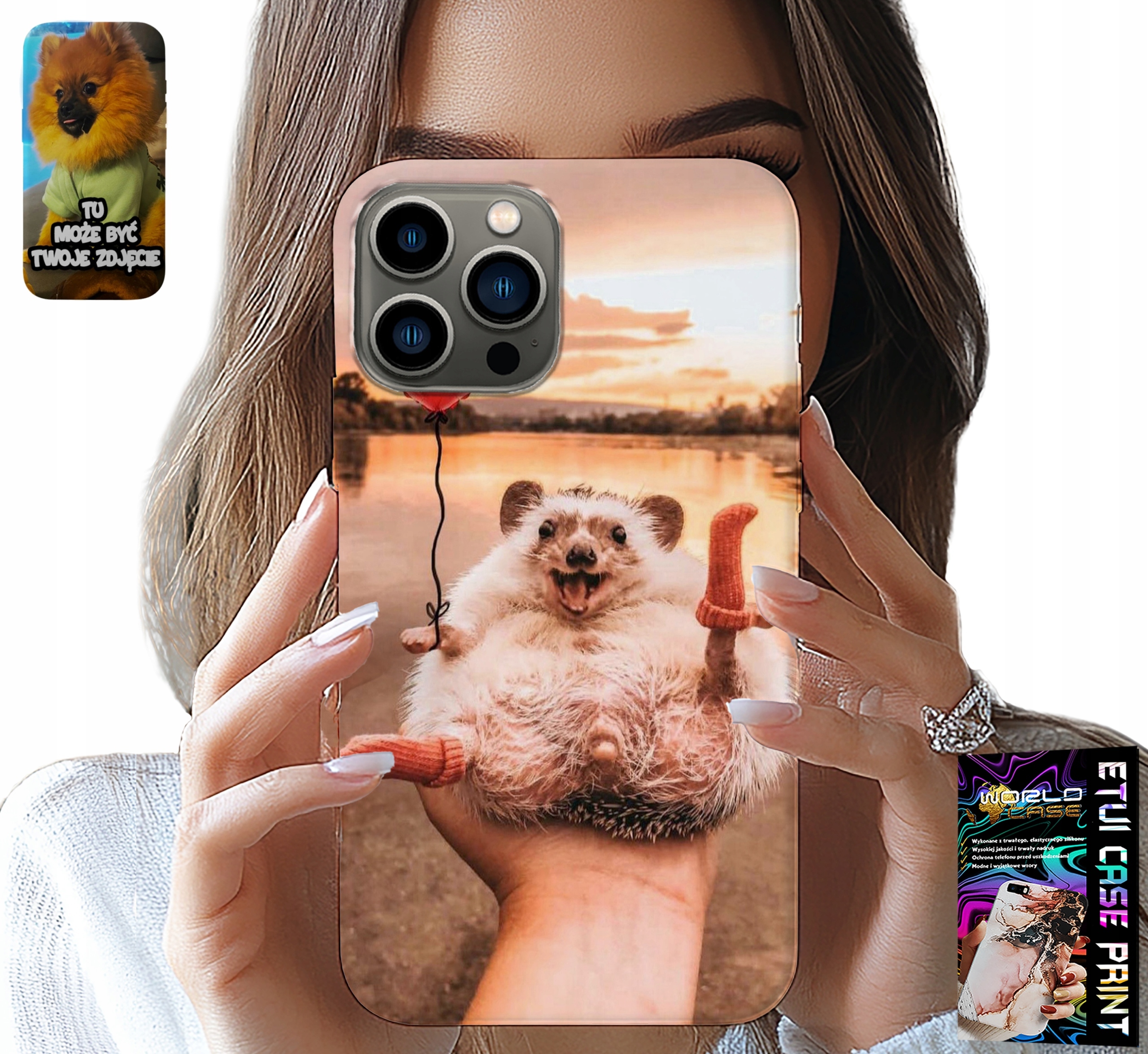 ETUI DO IPHONE 13 PRO - Z NADRUKIEM SŁODKI JEŻYK PIGMEJSKI, CASE