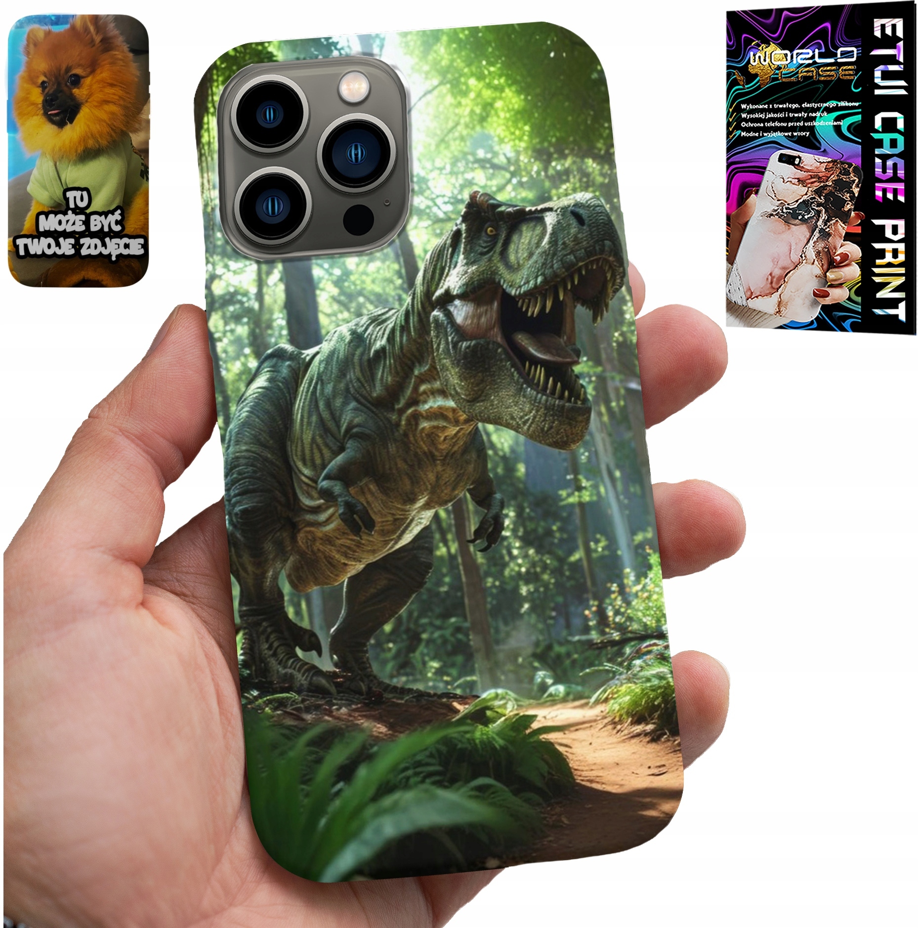 ETUI DO IPHONE 13 PRO - DINO DINOZAUR TYRANOZAUR CASE + SZKŁO