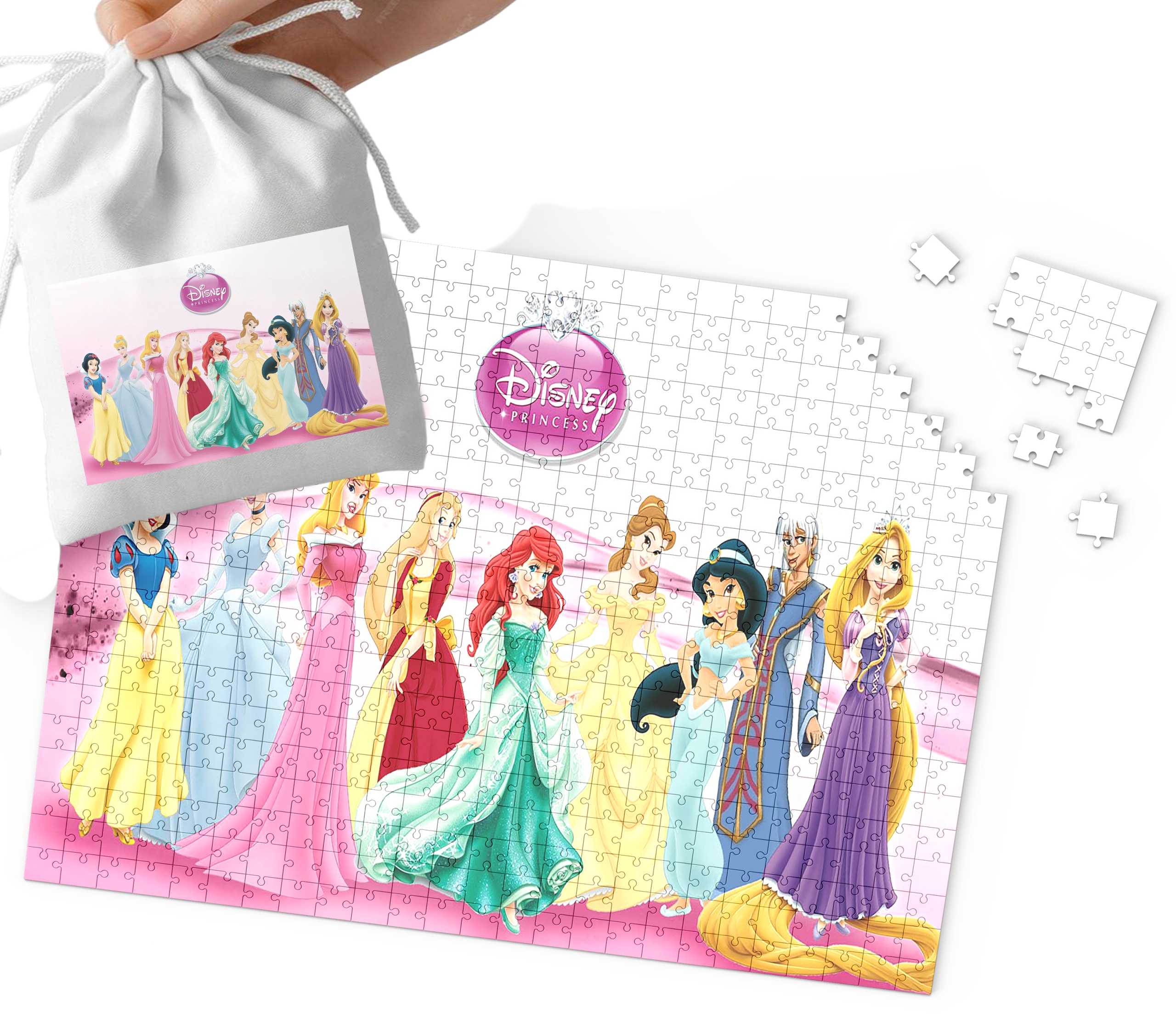 PUZZLE - KSIĘŻNICZKI WZORY Z BAJEK I GIER PREZENT NA ŚWIĘTA 120el WORECZEK