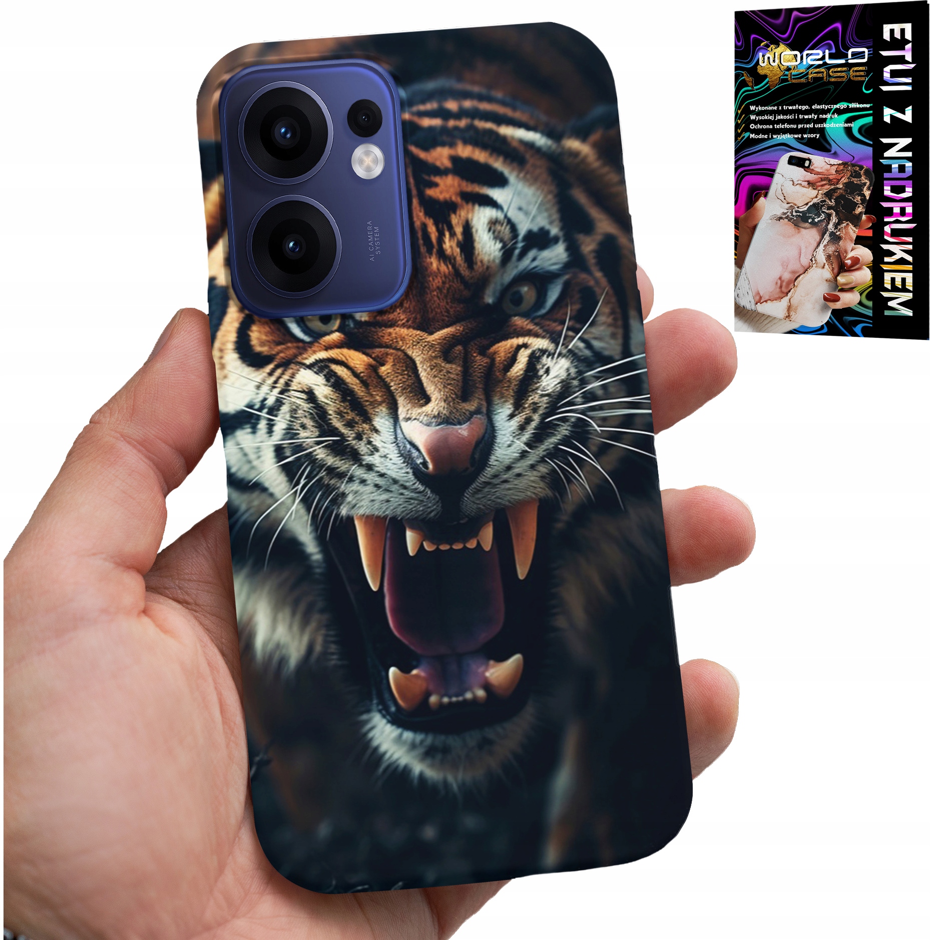 ETUI DO OPPO FIND X5 LITE - TYGRYS LEW SAFARI ZWIERZĘCE WZORY PLECKI