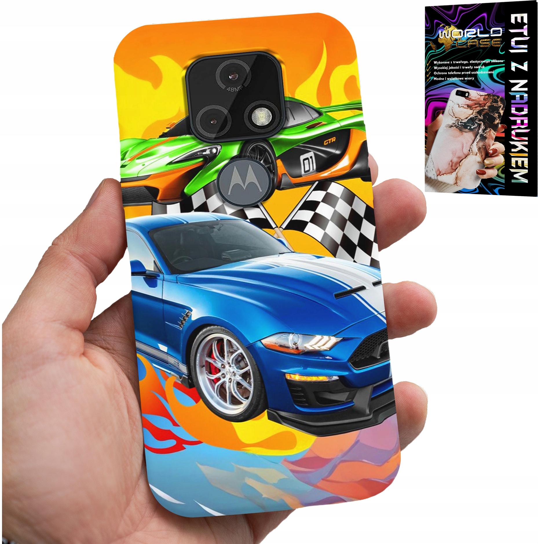 ETUI DO MOTOROLA MOTO E7 PLUS - DLA DZIECI, SAMOCHODY WYŚCIGOWE WYŚCIGI