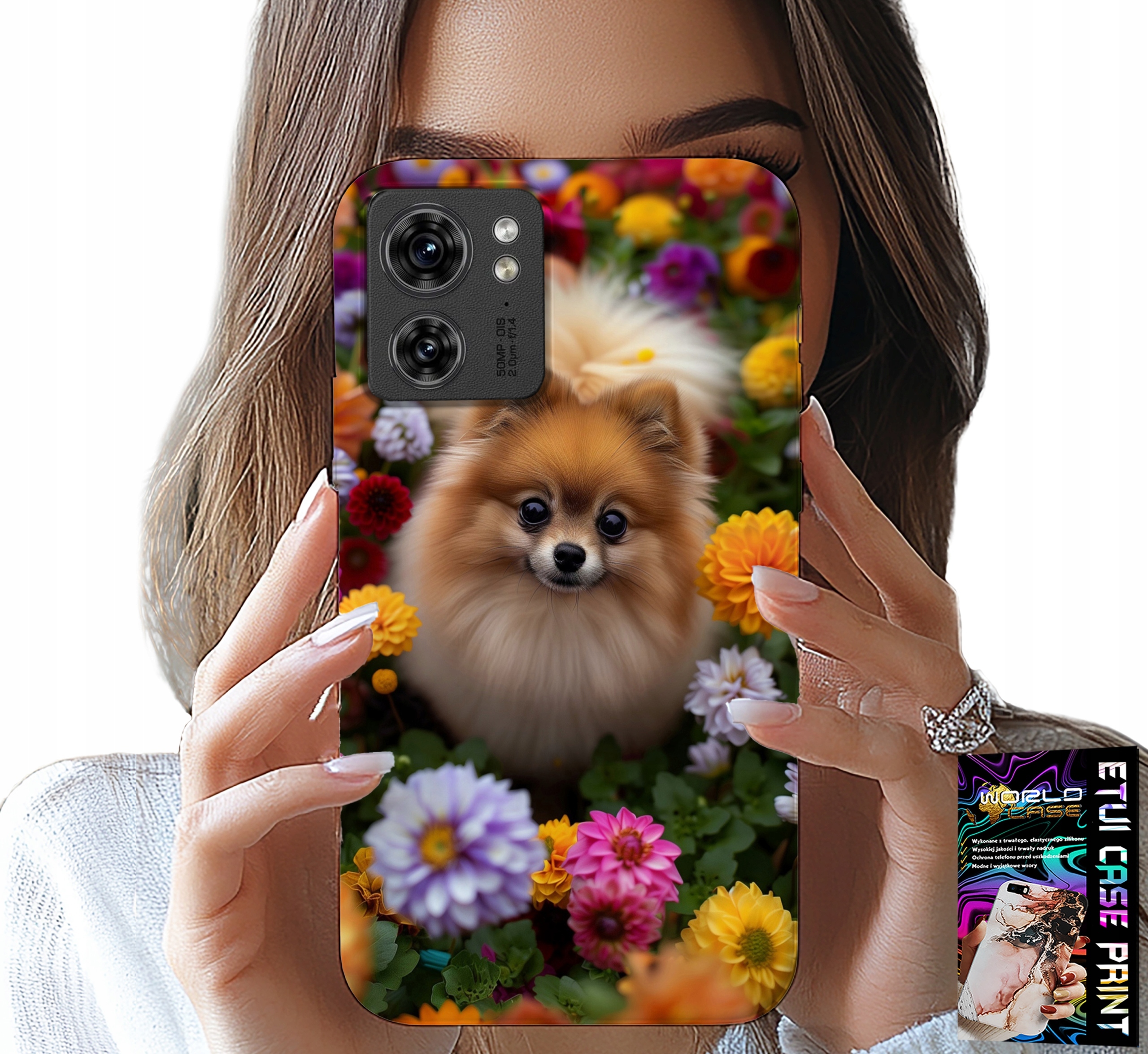 ETUI DO MOTOROLA EDGE 40 - SŁODKI PIESEK, POMERANIAN CASE + FOLIA