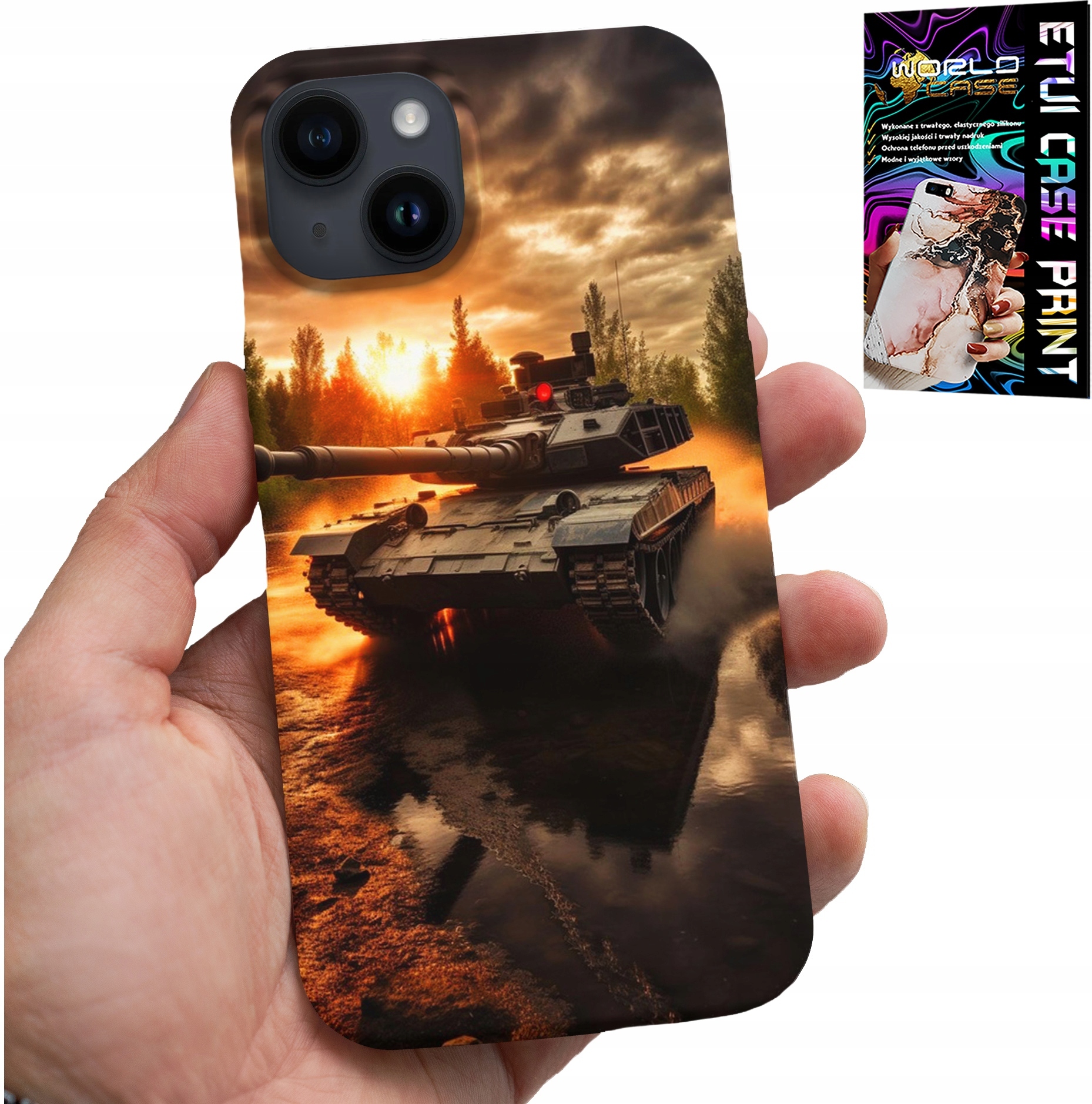 ETUI DO IPHONE 14 - CZOŁG, WOJNA, MILITARIA, WOJSKOWE, WZORY