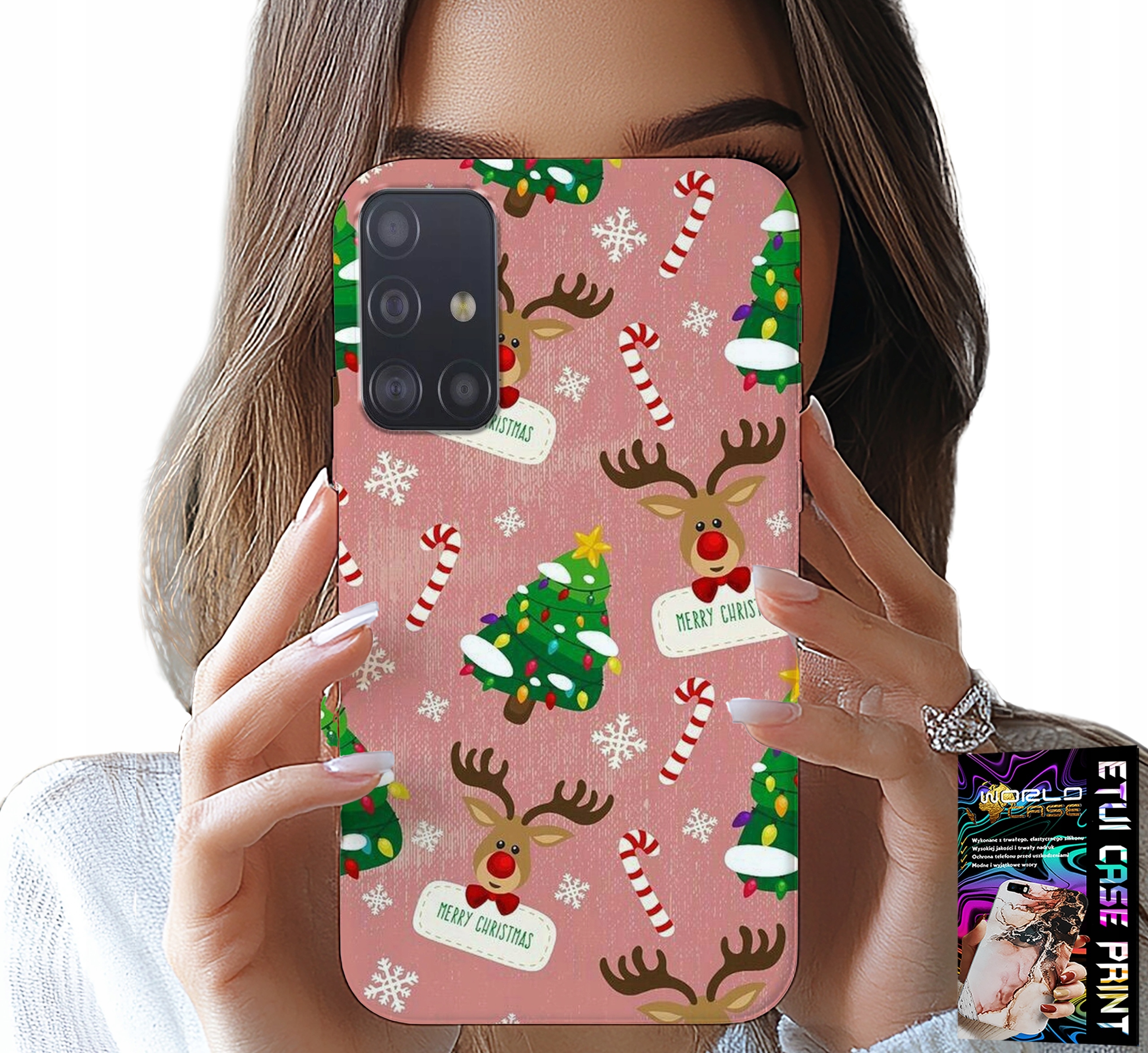 ETUI DO SAMSUNG GALAXY M31S - ŚWIĄTECZNE RENIFERY CHOINKI LASKA WZORY