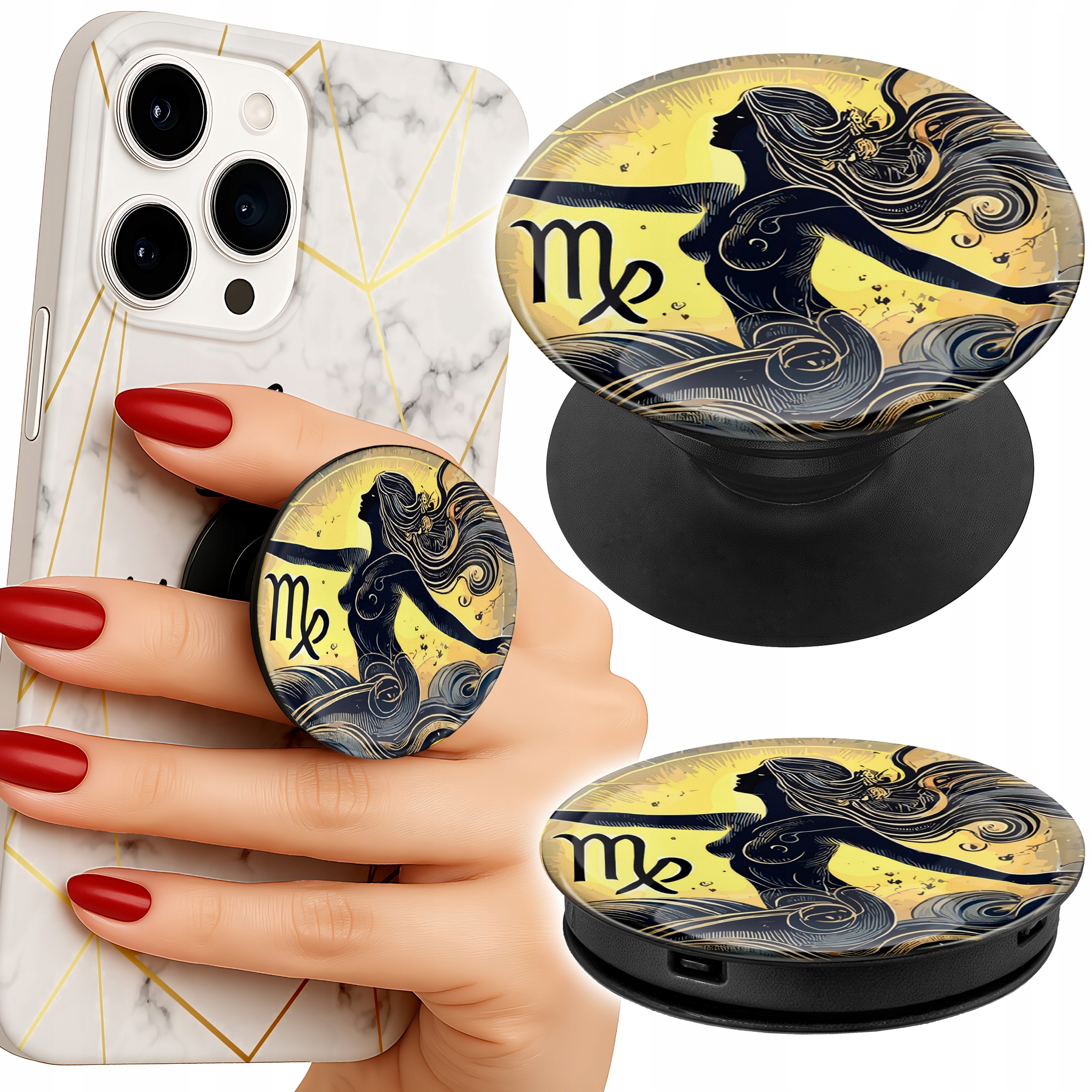 Uchwyt do telefonu Popsocket na palce/stojak ZNAK ZODIAKU, PANNA