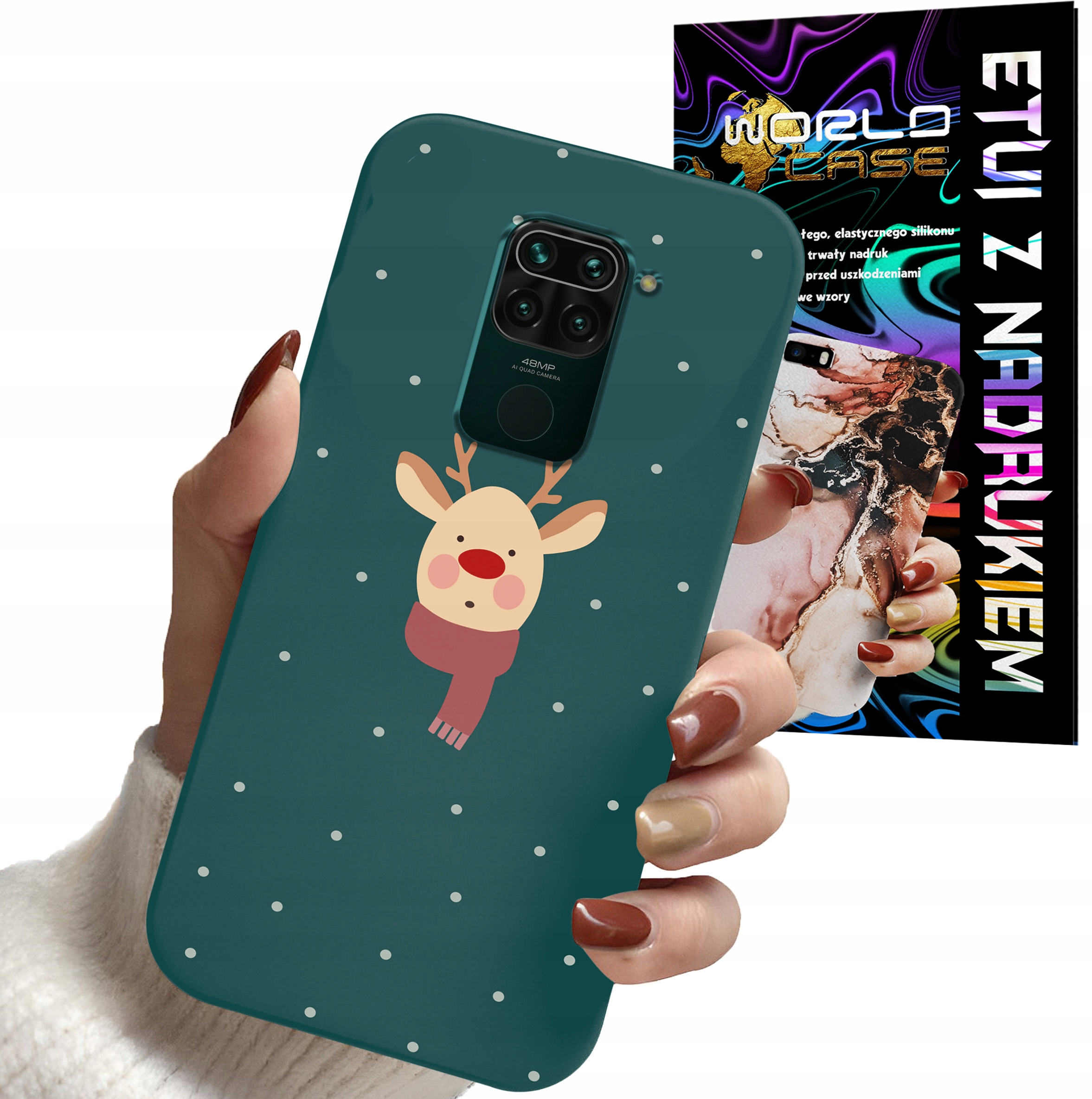 ETUI CASE DO XIAOMI NOTE 9 / 9s - ŚWIĄTECZNE WZORY RENIFER MIKOŁAJ PREZENT