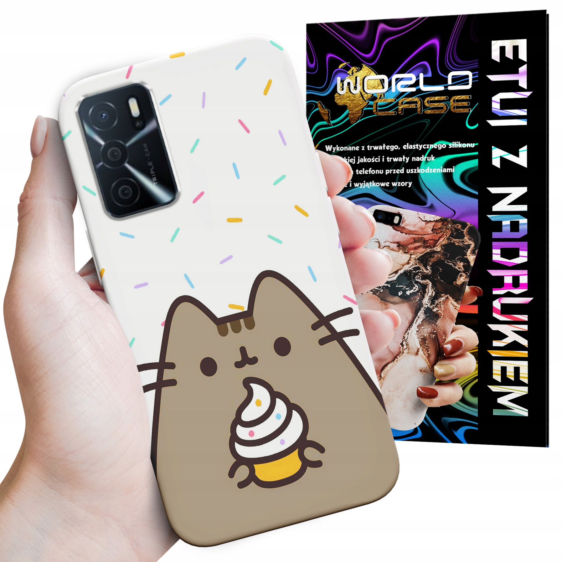 ETUI CASE DO OPPO A16 A16S A54S - SŁODKI KOTEK KOT OBUDOWA PLECKI