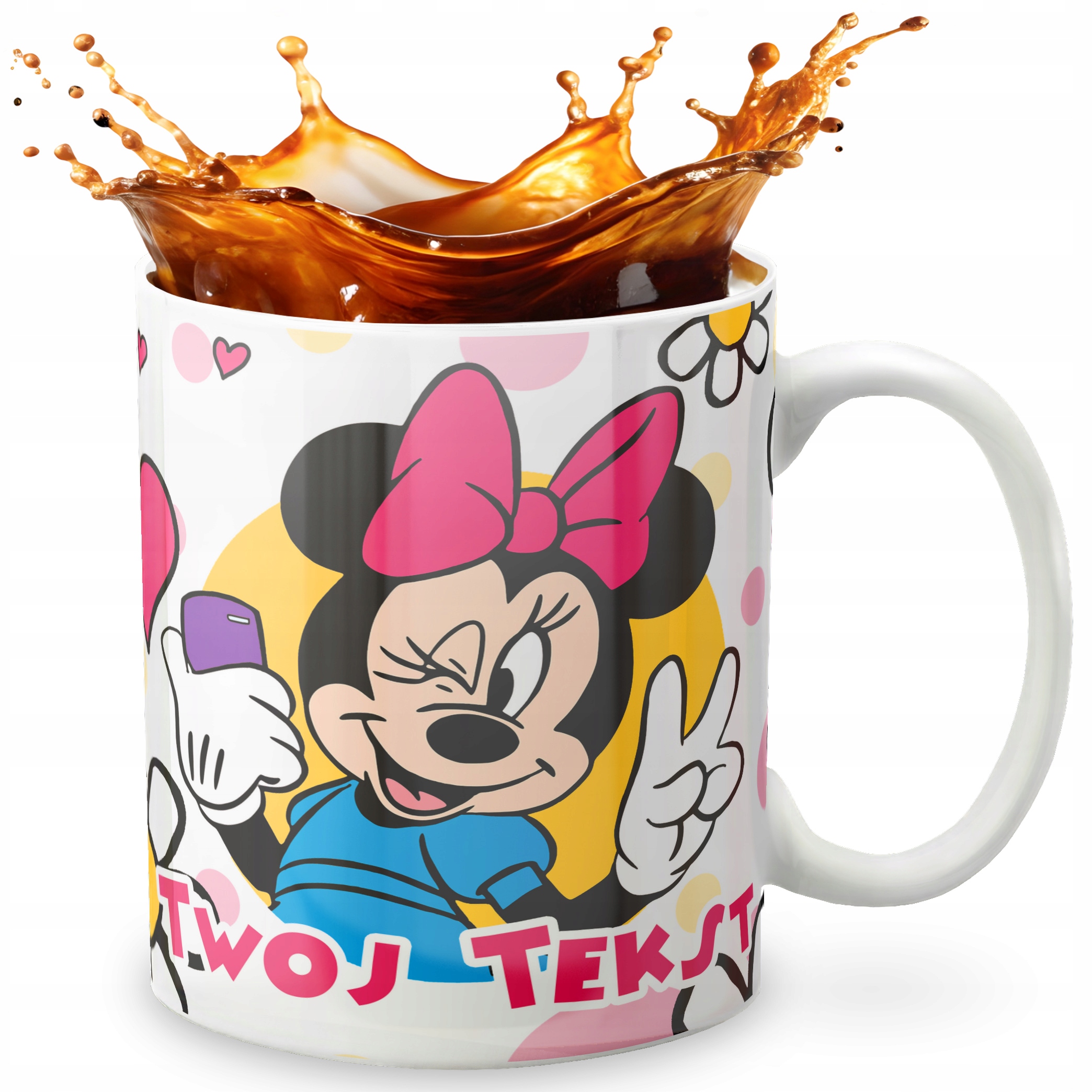 KUBEK 330ml GRAFIKA PREZENT ŚWIĘTA WZÓR - BAJKA MYSZKA MINI MINNIE + IMIĘ