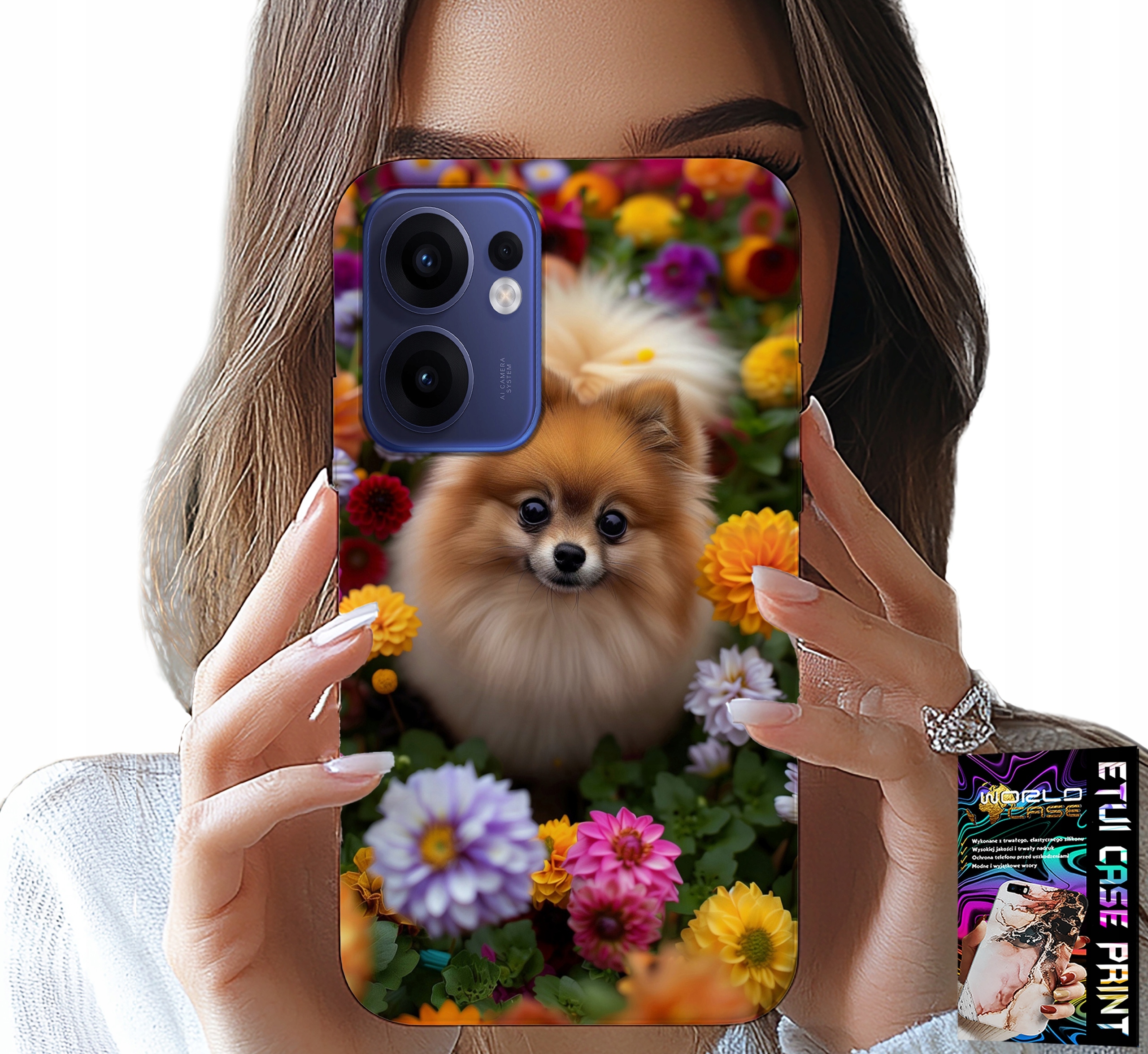 ETUI DO OPPO FIND X5 LITE - SŁODKI PIESEK, POMERANIAN CASE + SZKŁO