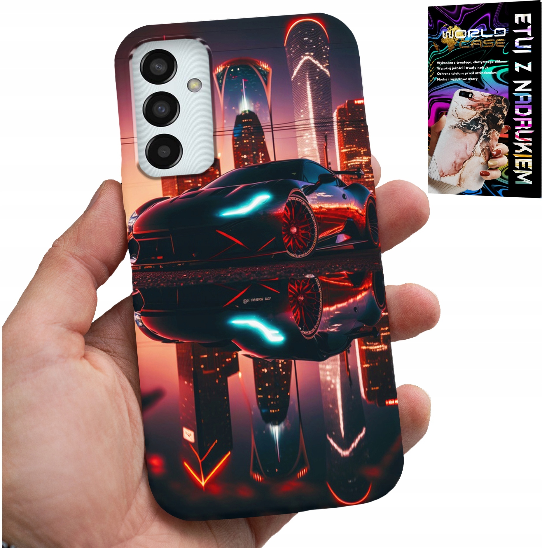 ETUI DO SAMSUNG GALAXY M23 - SAMOCHODY FAN, WZORY DLA MĘŻCZYZN +FOLIA
