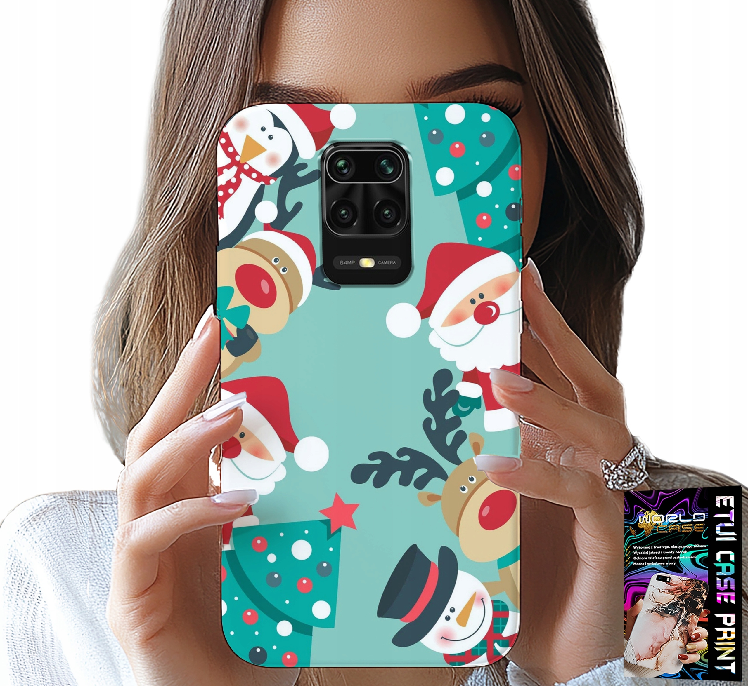 ETUI DO XIAOMI NOTE 9 PRO / 9S - MIKOŁAJ, RENIFER BAŁWAN ŚWIĄTECZNE WZORY