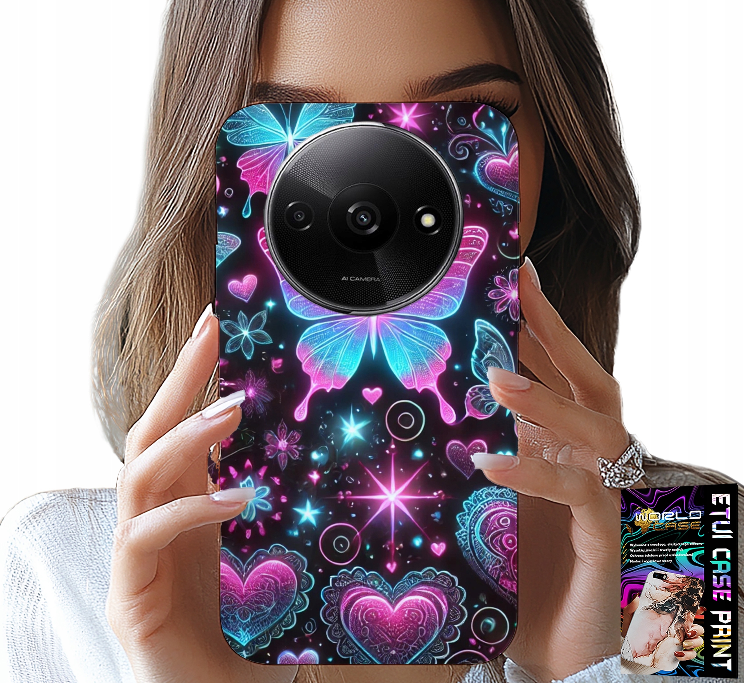 ETUI DO XIAOMI REDMI A3 - KOLOROWY MOTYLEK SERCE MODNE WZORY CASE